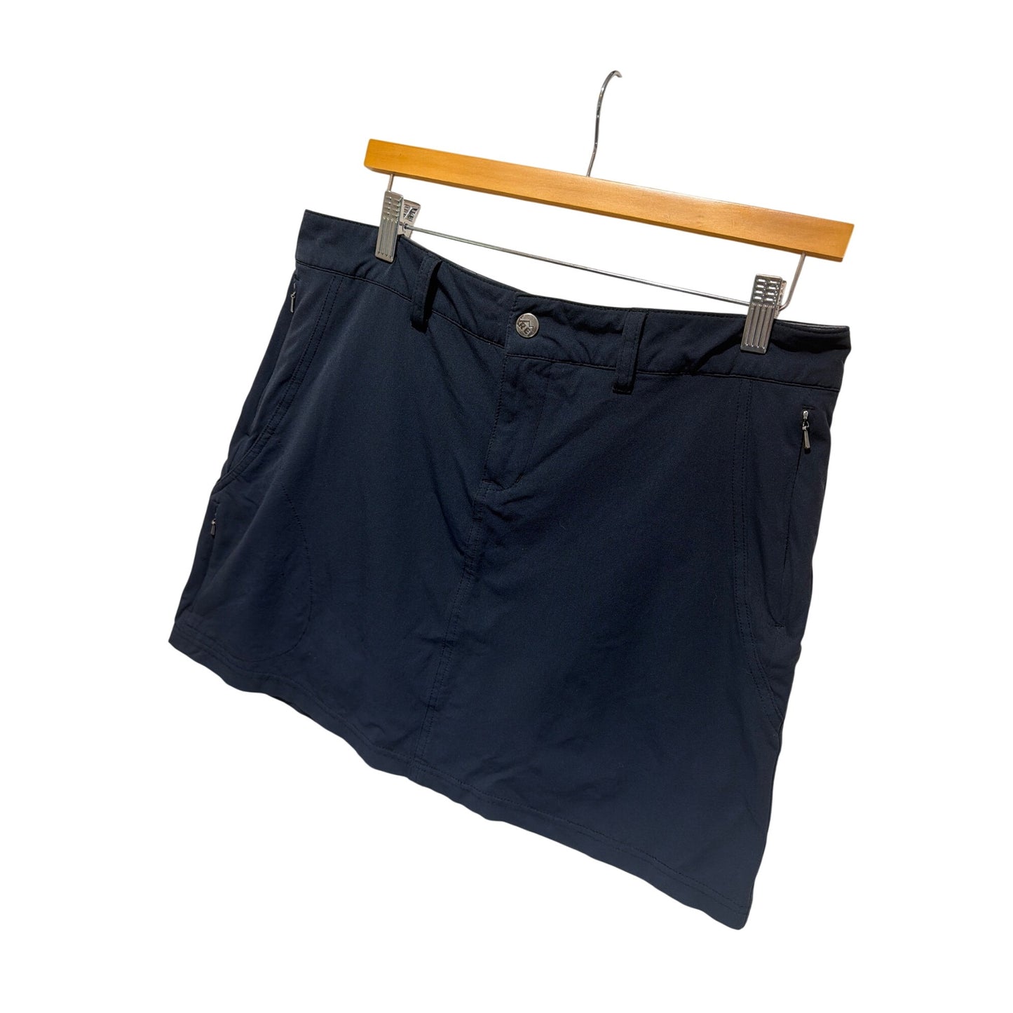 REI Co-Op Black Nylon Hiking Skort Women’s Size 12 With Zipper Pockets