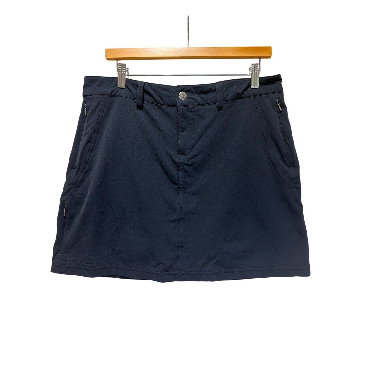 REI Co-Op Black Nylon Hiking Skort Women’s Size 12 With Zipper Pockets
