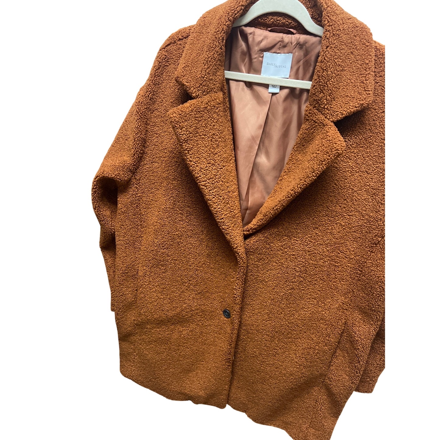 Daily Ritual Brown Oversized Winter Teddy Coat