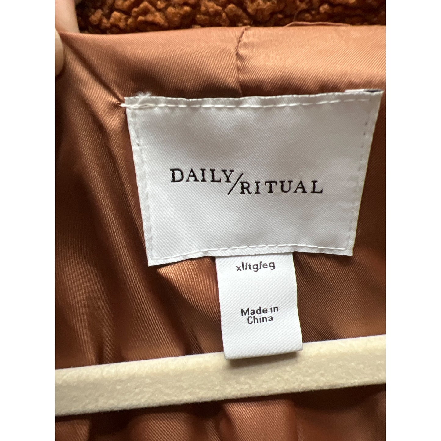 Daily Ritual Brown Oversized Winter Teddy Coat