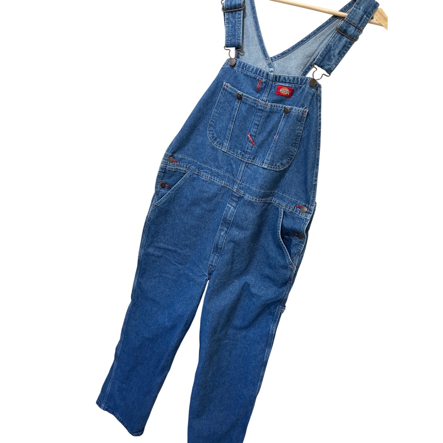 Dickies NWT Mens Denim Bib Overalls 34x32 Blue Workwear Carpenter Jeans Adjustable Straps