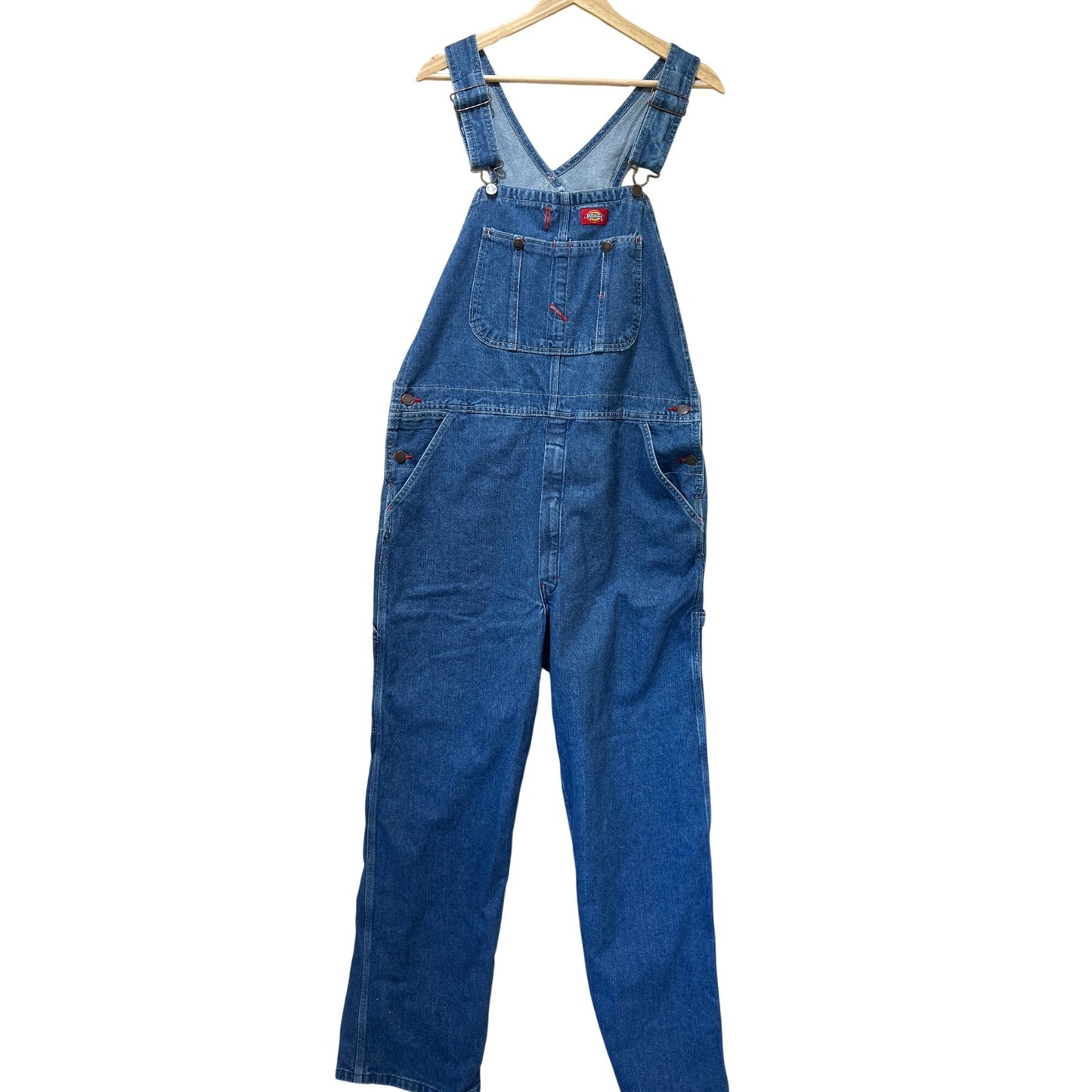 Dickies NWT Mens Denim Bib Overalls 34x32 Blue Workwear Carpenter Jeans Adjustable Straps