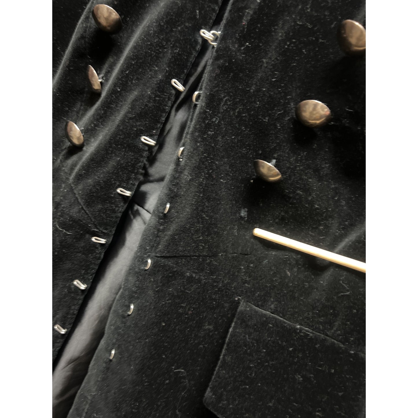 Newport News Vintage Y2K Goth Long Black Velvet Sergeant Pepper Coat