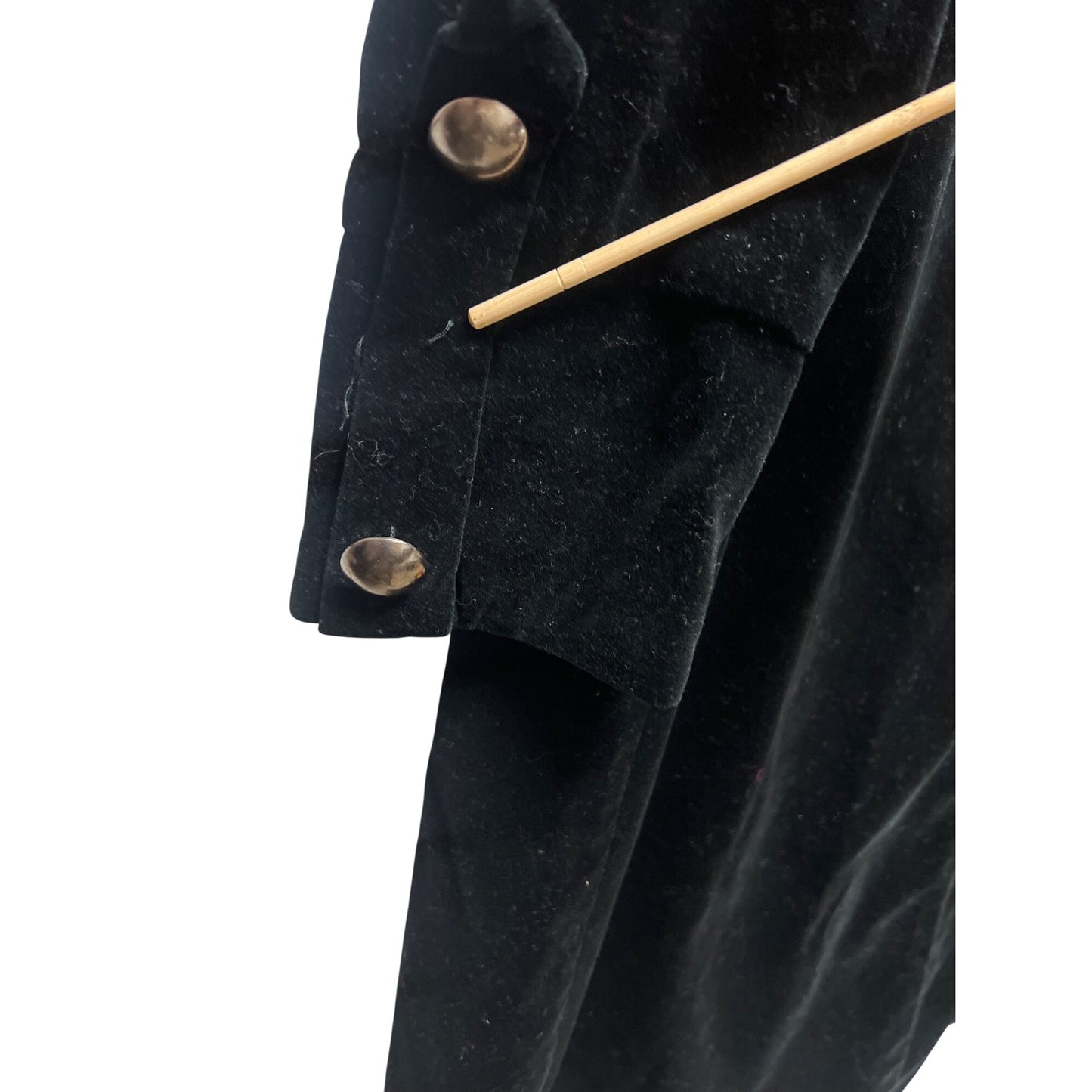 Newport News Vintage Y2K Goth Long Black Velvet Sergeant Pepper Coat