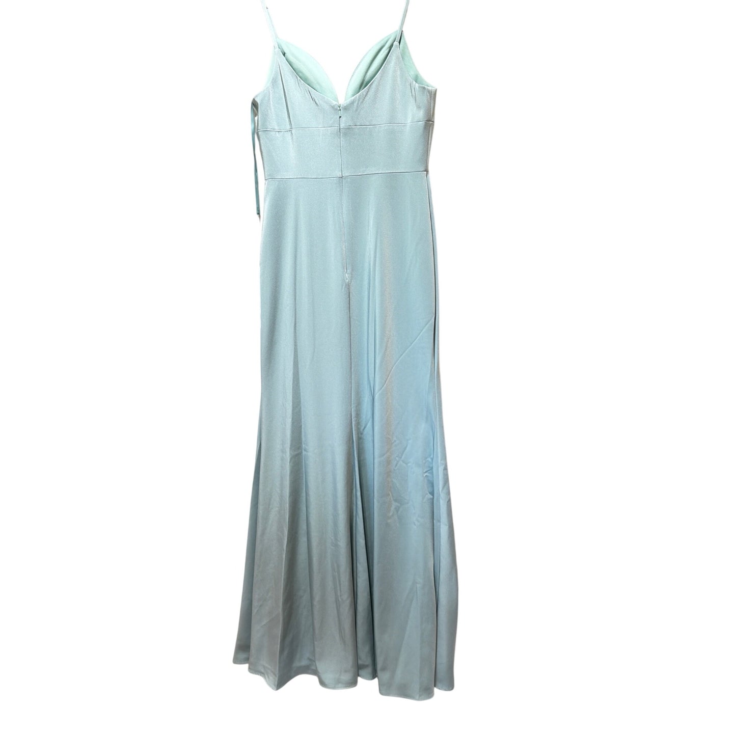 Cinderella Divine NWT Seafoam Blue Spaghetti Strap Formal Gown With Slit Size 8