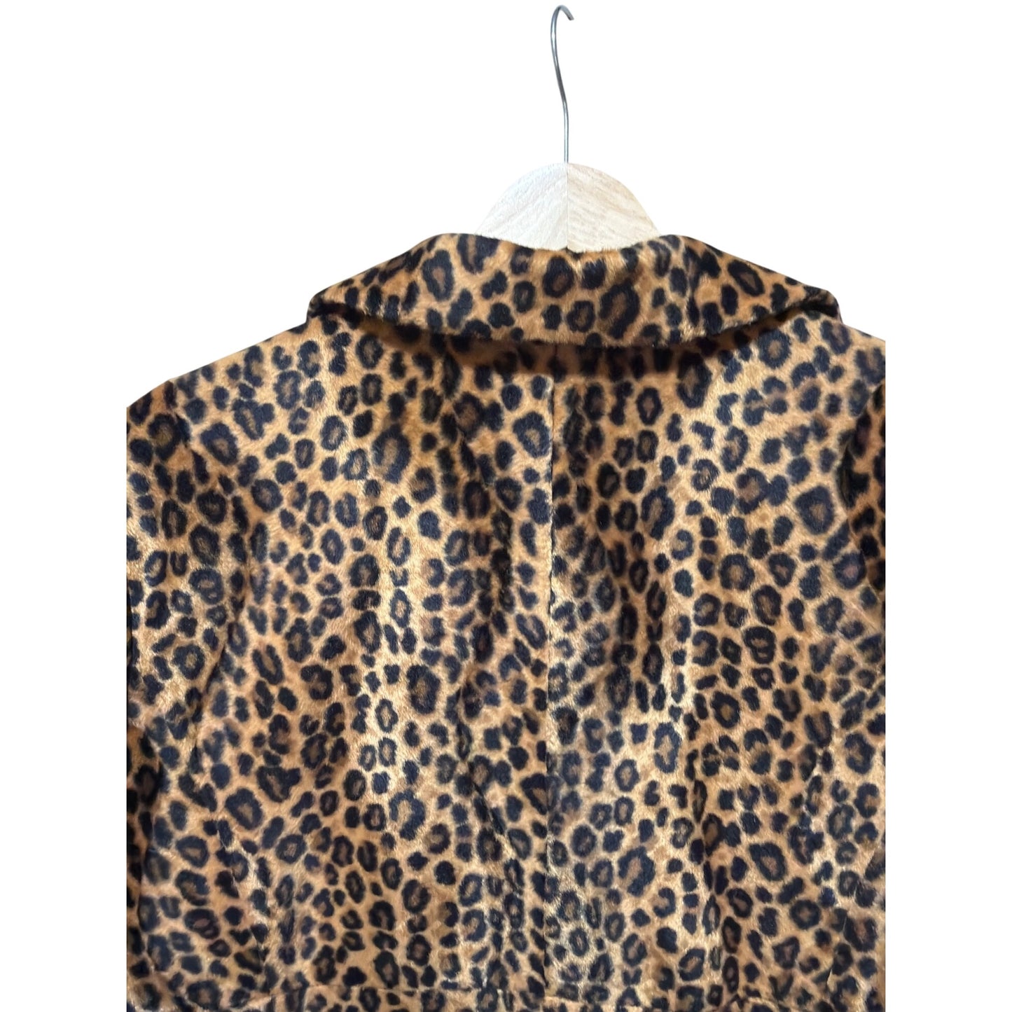 Liz Claiborne Vintage 90's Y2K Leopard Print Button-Up Coat Medium Faux Fur