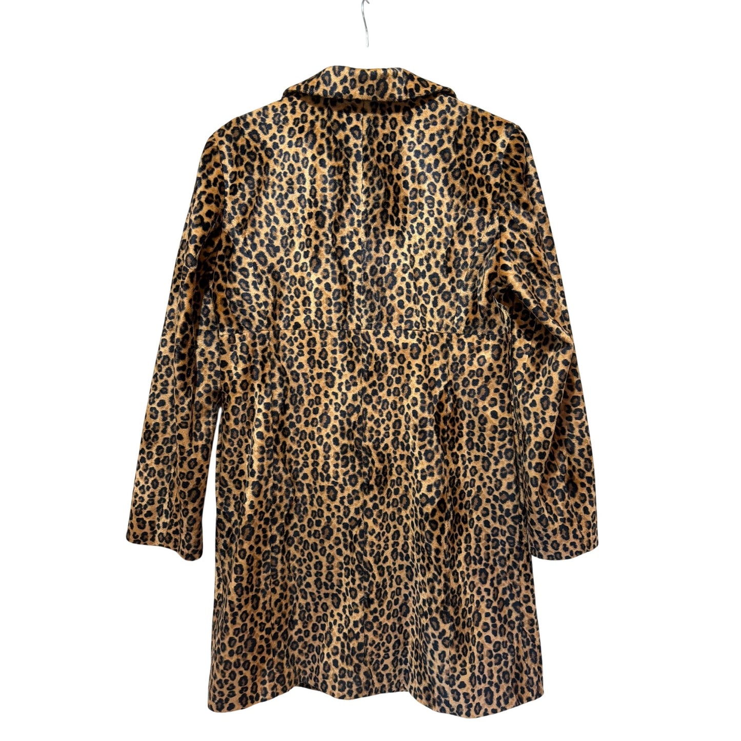 Liz Claiborne Vintage 90's Y2K Leopard Print Button-Up Coat Medium Faux Fur
