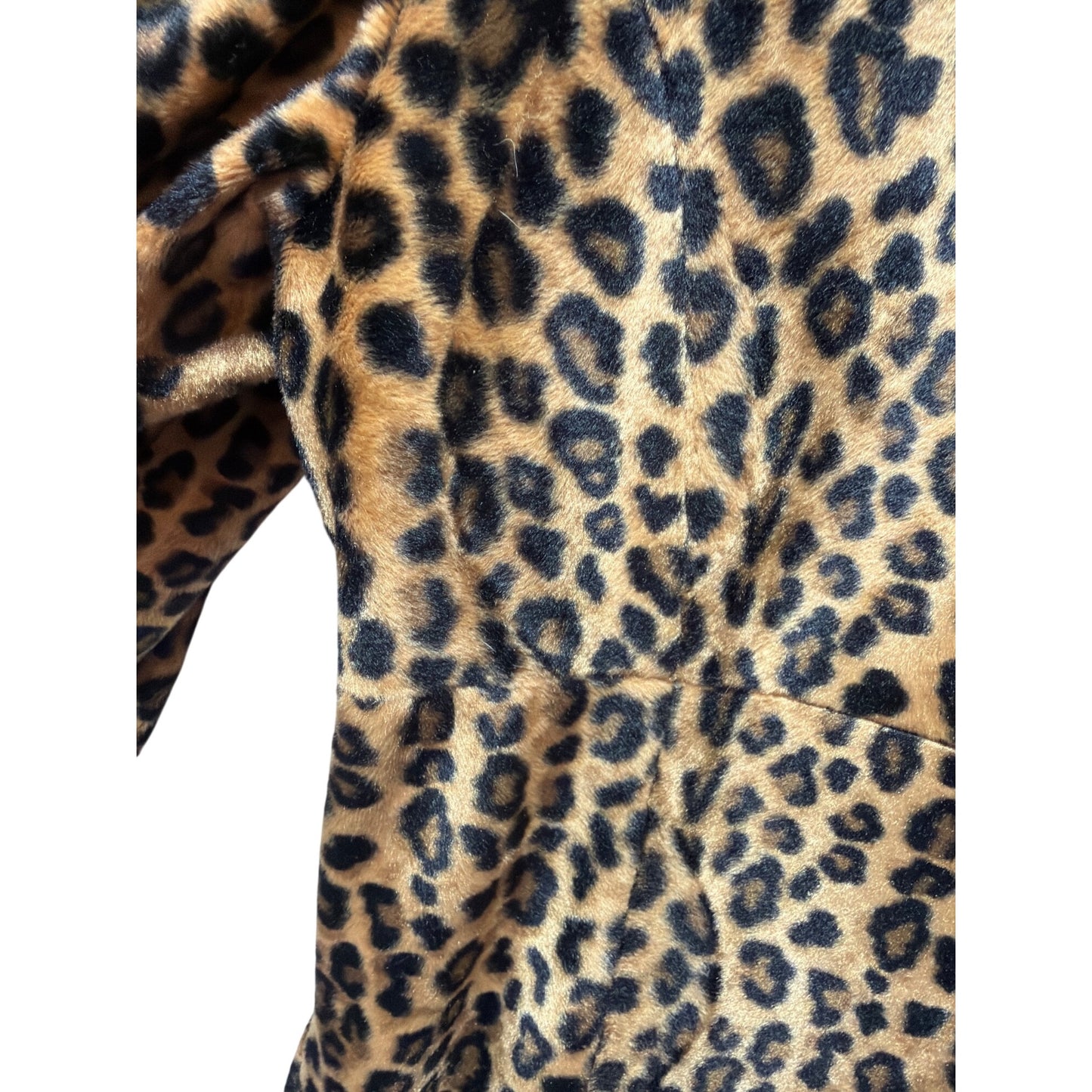 Liz Claiborne Vintage 90's Y2K Leopard Print Button-Up Coat Medium Faux Fur
