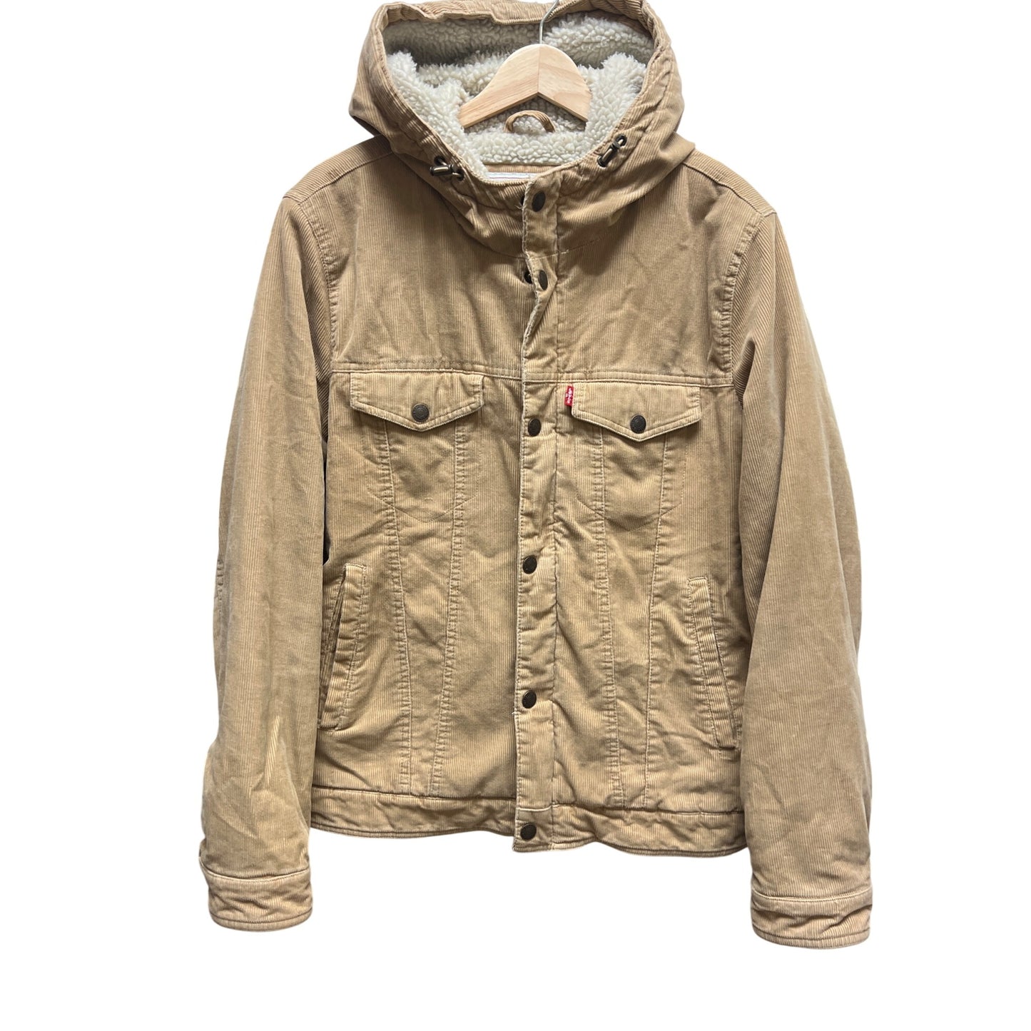 Levi's Tan Corduroy & Sherpa Trucker Hoodie Jacket