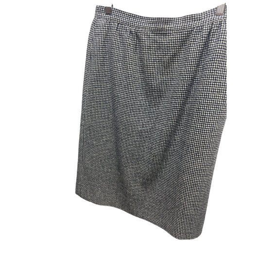 Pendleton Vintage 90's Navy Blue & White Houndstooth Pencil Skirt