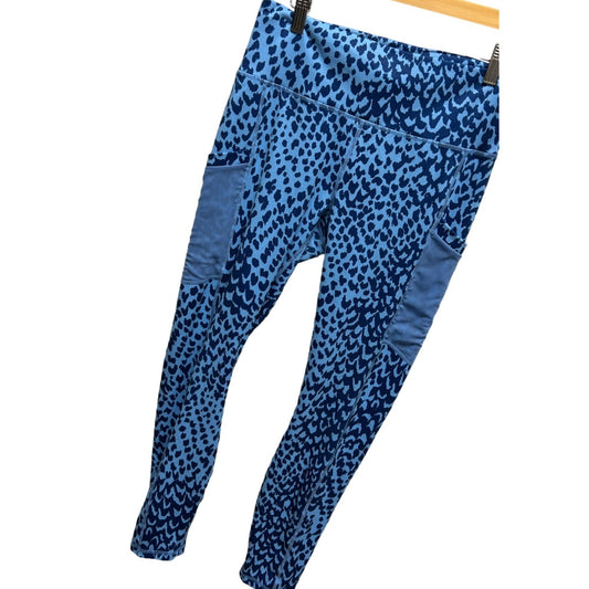 Fabletics PowerHold On the Go High Waist Navy & Cornflower Marina Sahara Print Leggings