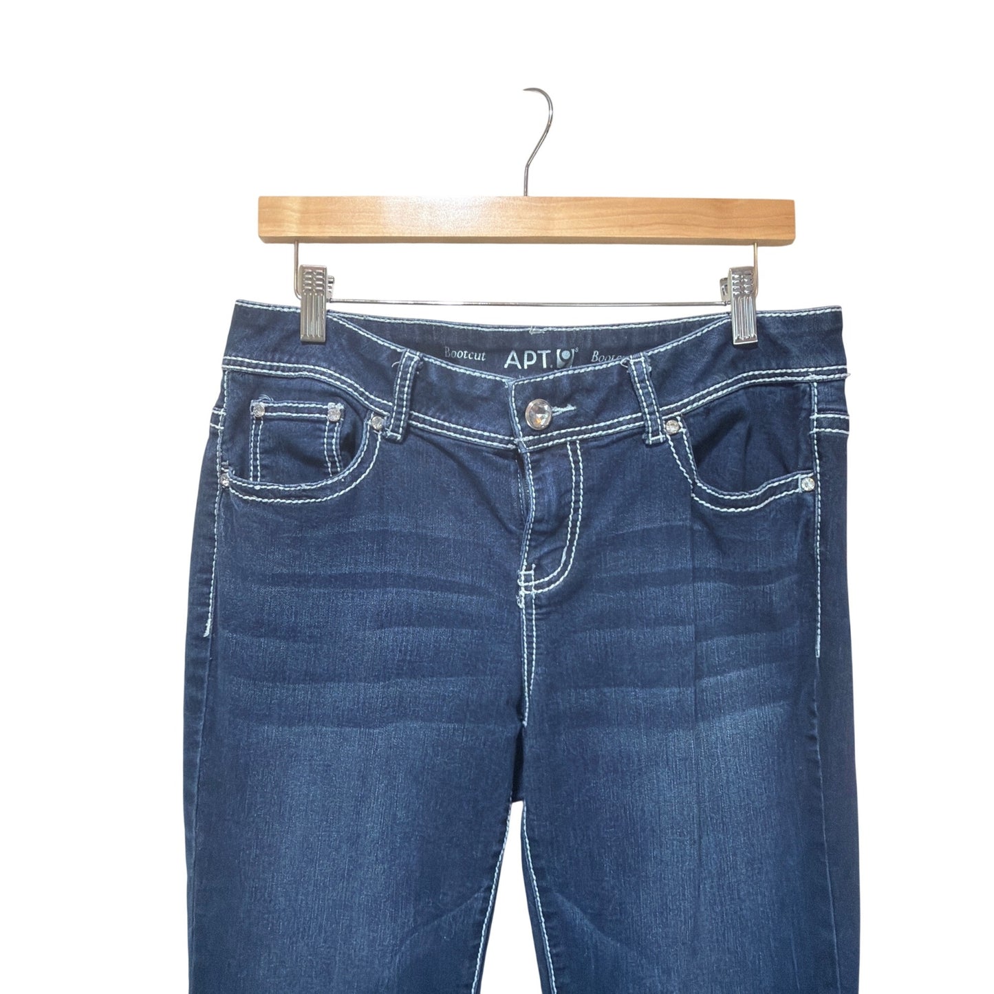 Apt 9 Y2K Embellished Pocket Bootcut Dark Wash Jeans