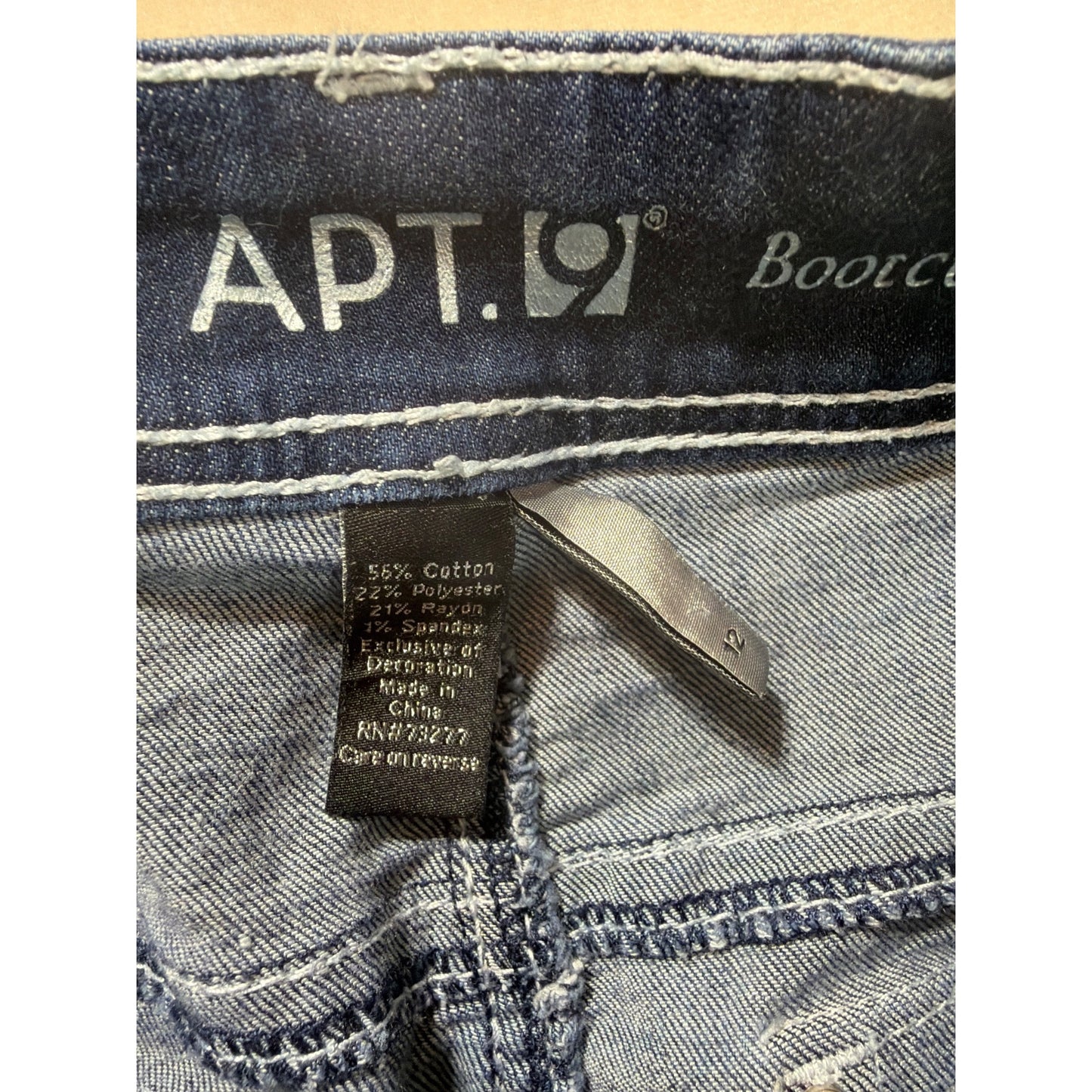 Apt 9 Y2K Embellished Pocket Bootcut Dark Wash Jeans