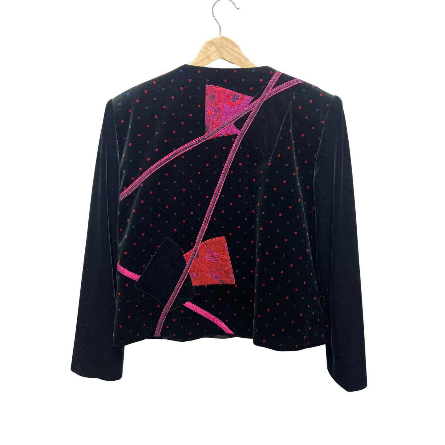Canvasbacks Vintage 90's Abstract Pink and Black Velvet Blazer Jacket