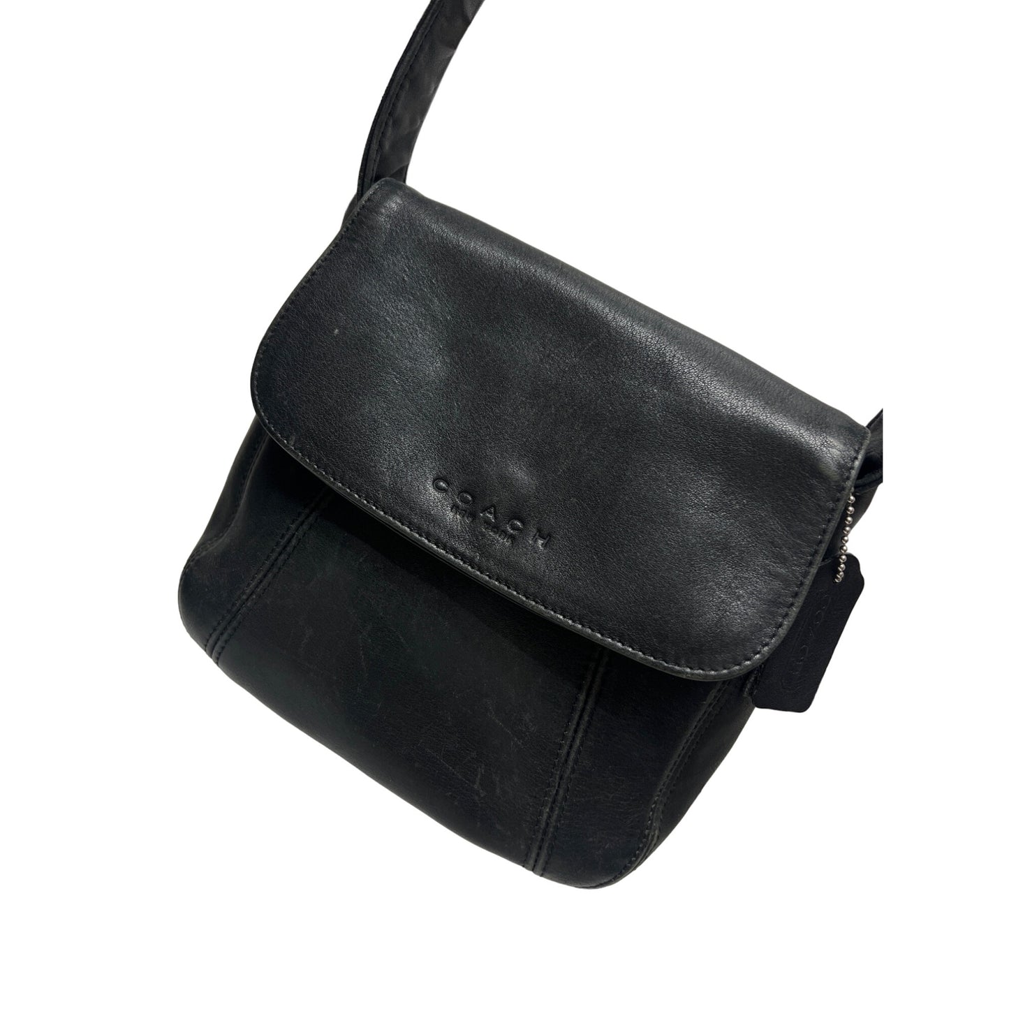 Coach Vintage Black Leather Lexington Flap Crossbody 4185