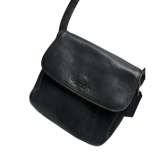 Coach Vintage Black Leather Lexington Flap Crossbody 4185