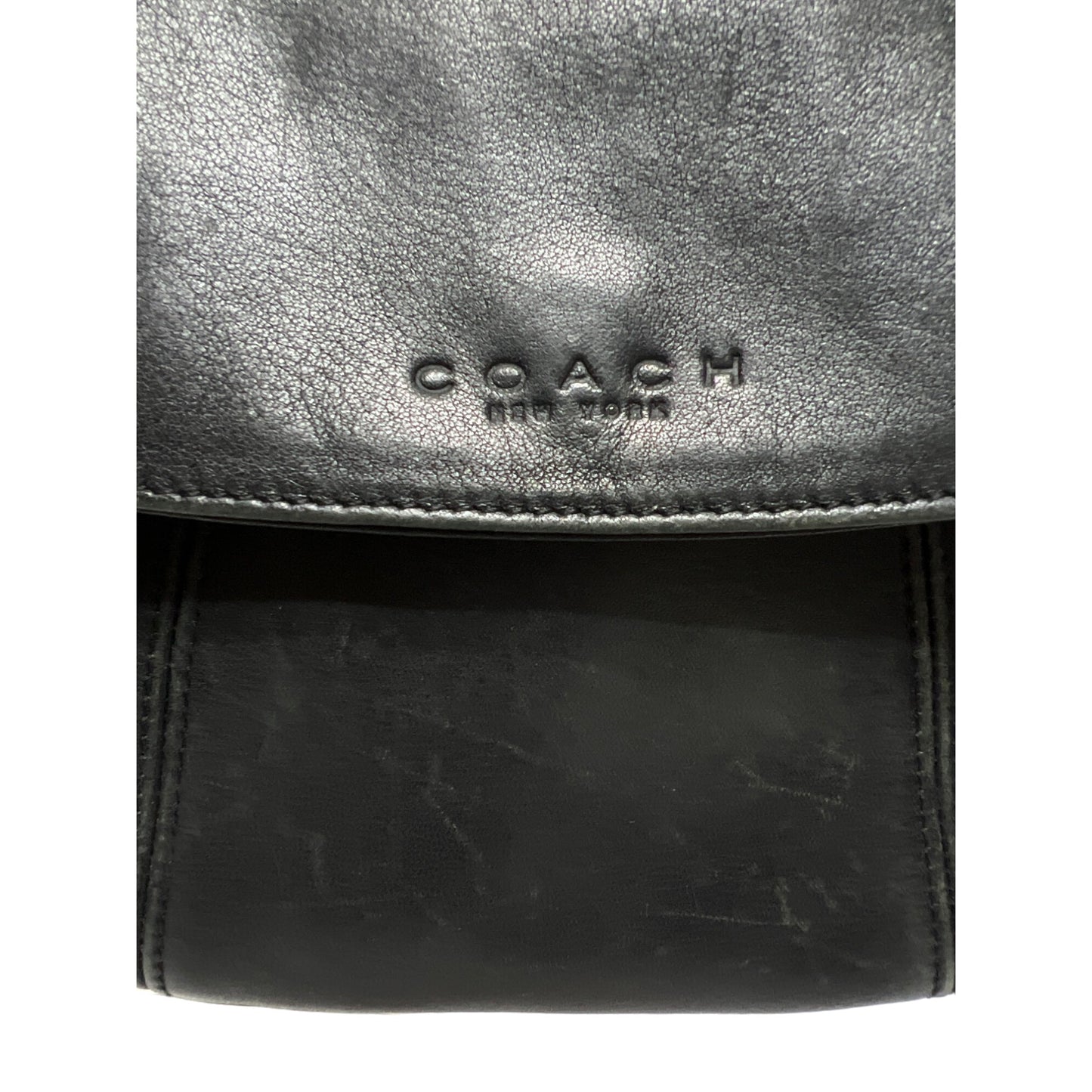 Coach Vintage Black Leather Lexington Flap Crossbody 4185