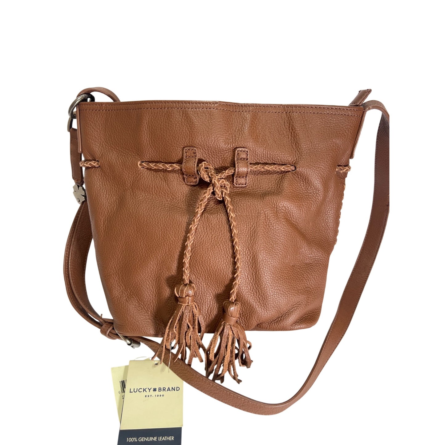 Lucky Brand NWT Brandy Shadow Leather Drawstring Boho Bucket Bag