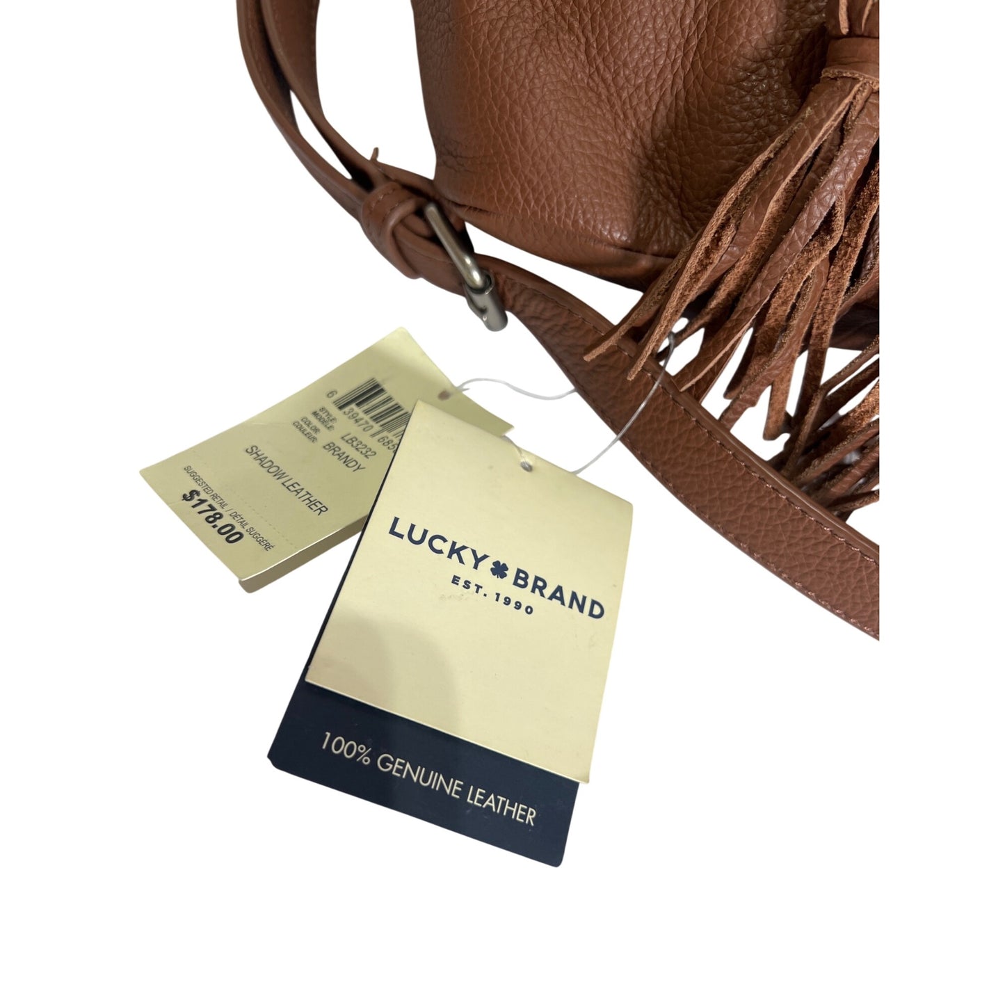 Lucky Brand NWT Brandy Shadow Leather Drawstring Boho Bucket Bag