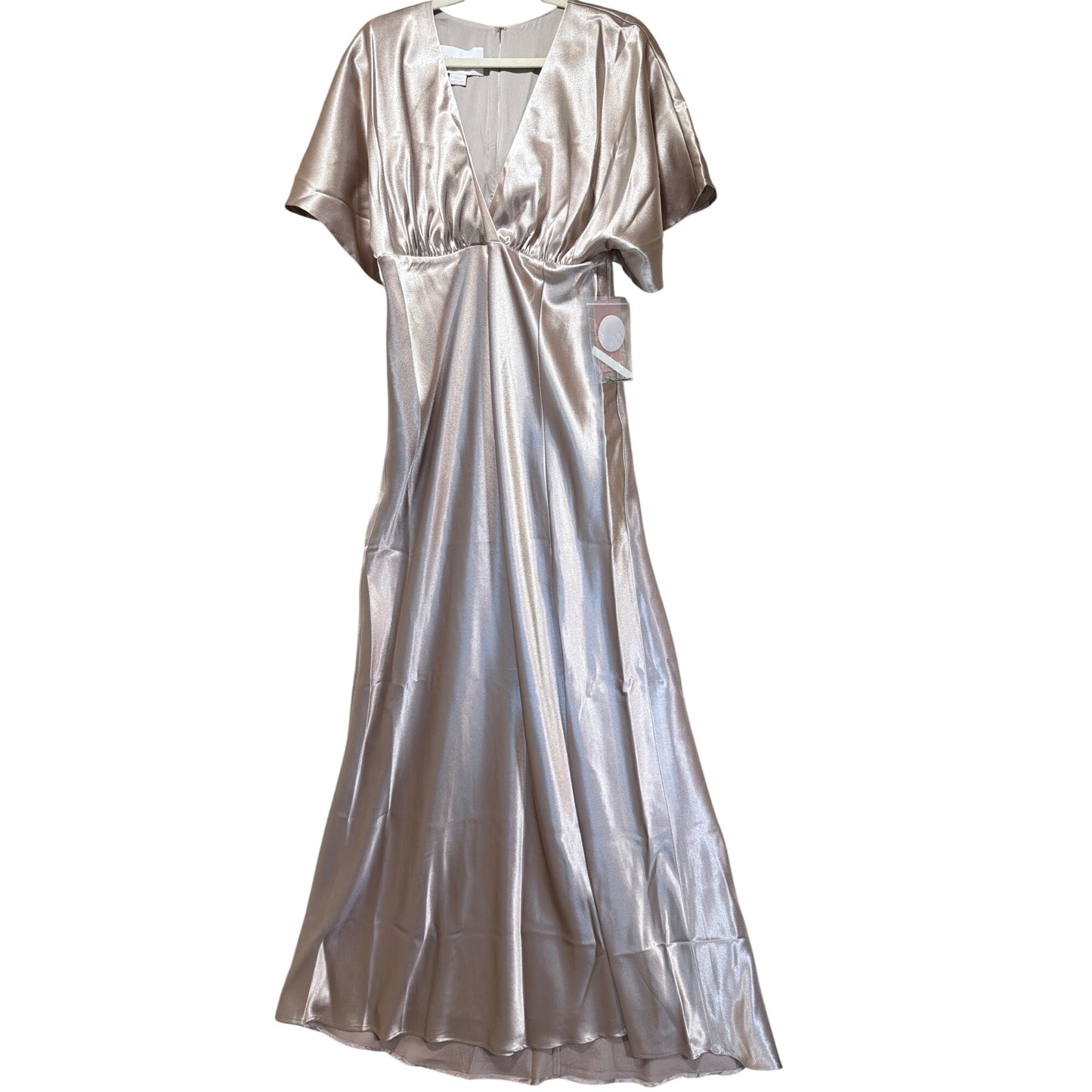 Birdy Grey Jesse Kimono Satin Maxi Dress Champagne L