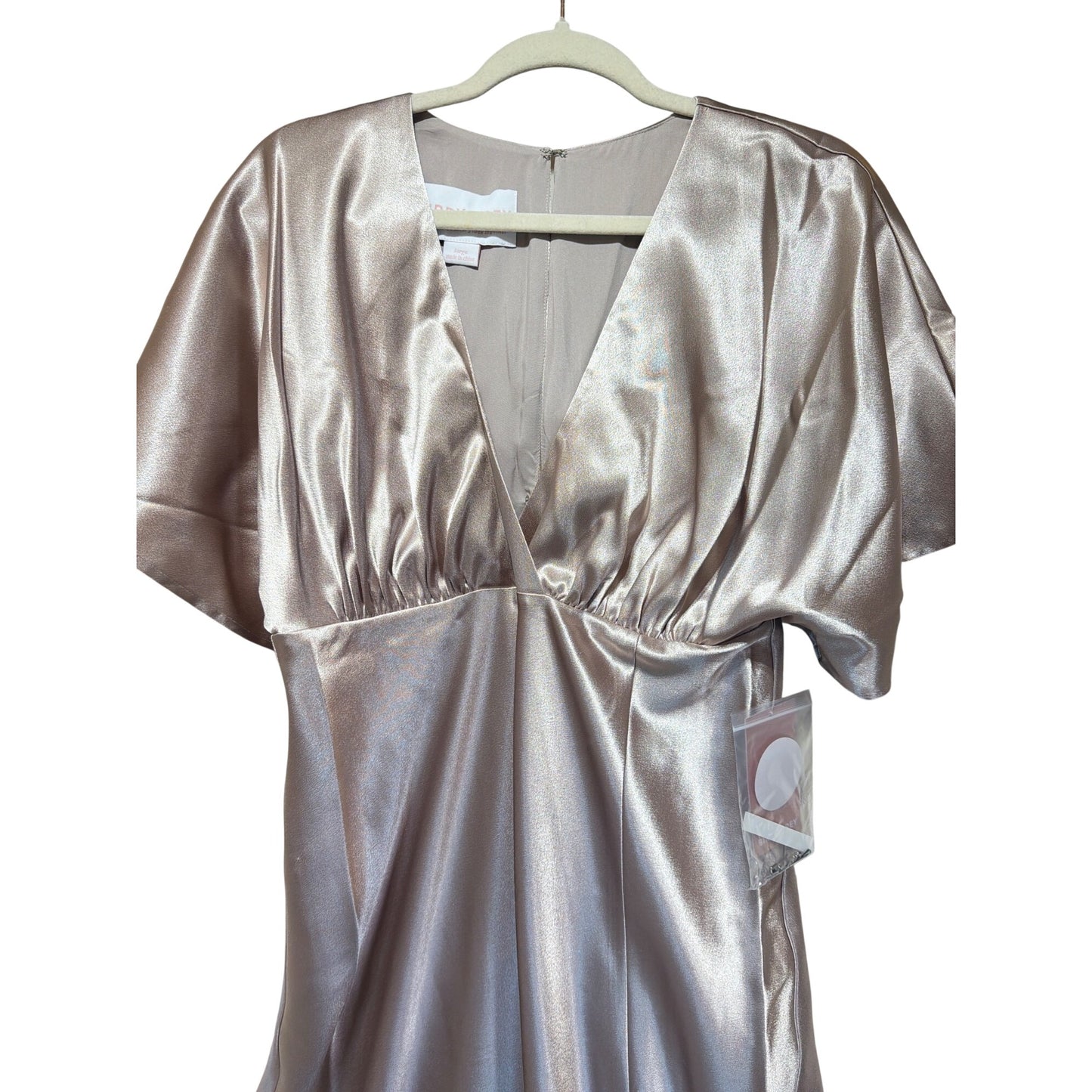 Birdy Grey Jesse Kimono Satin Maxi Dress Champagne L