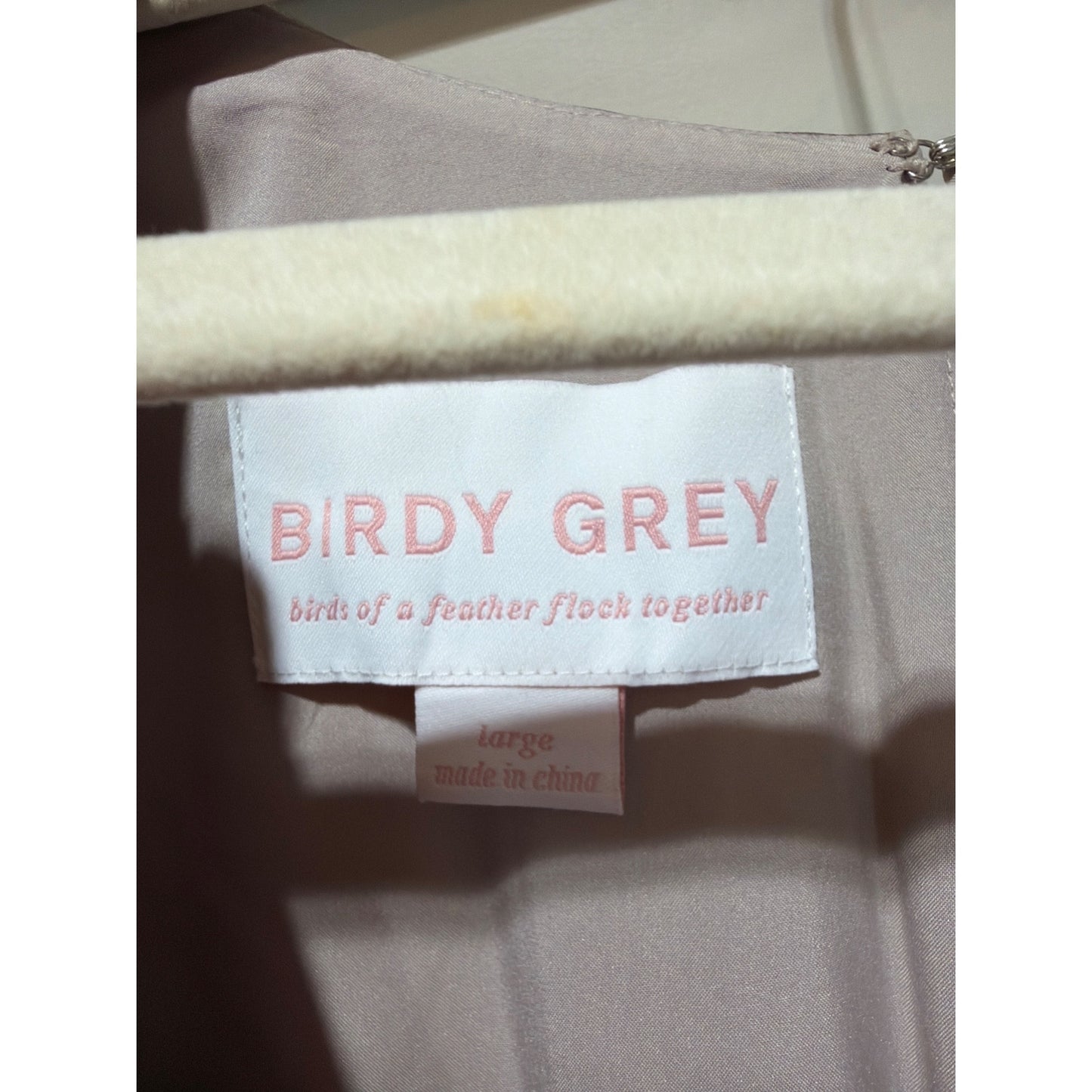 Birdy Grey Jesse Kimono Satin Maxi Dress Champagne L