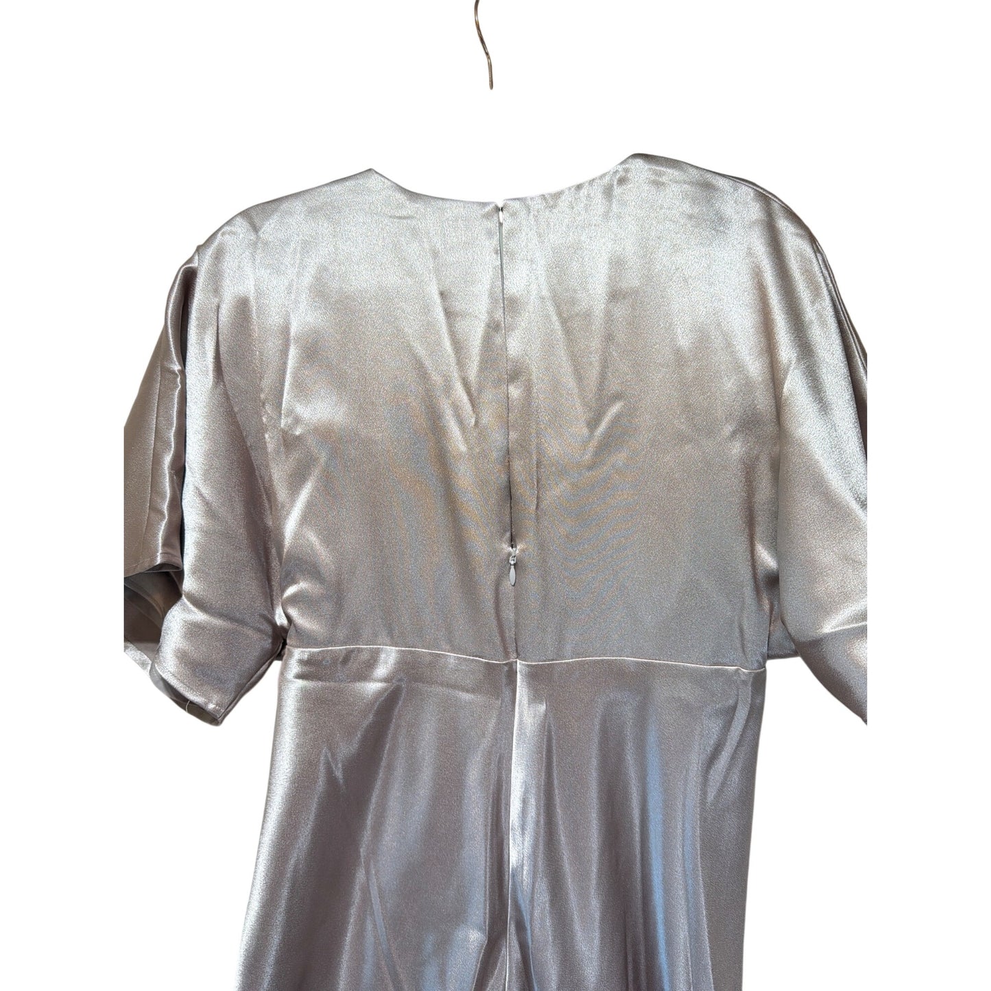Birdy Grey Jesse Kimono Satin Maxi Dress Champagne L