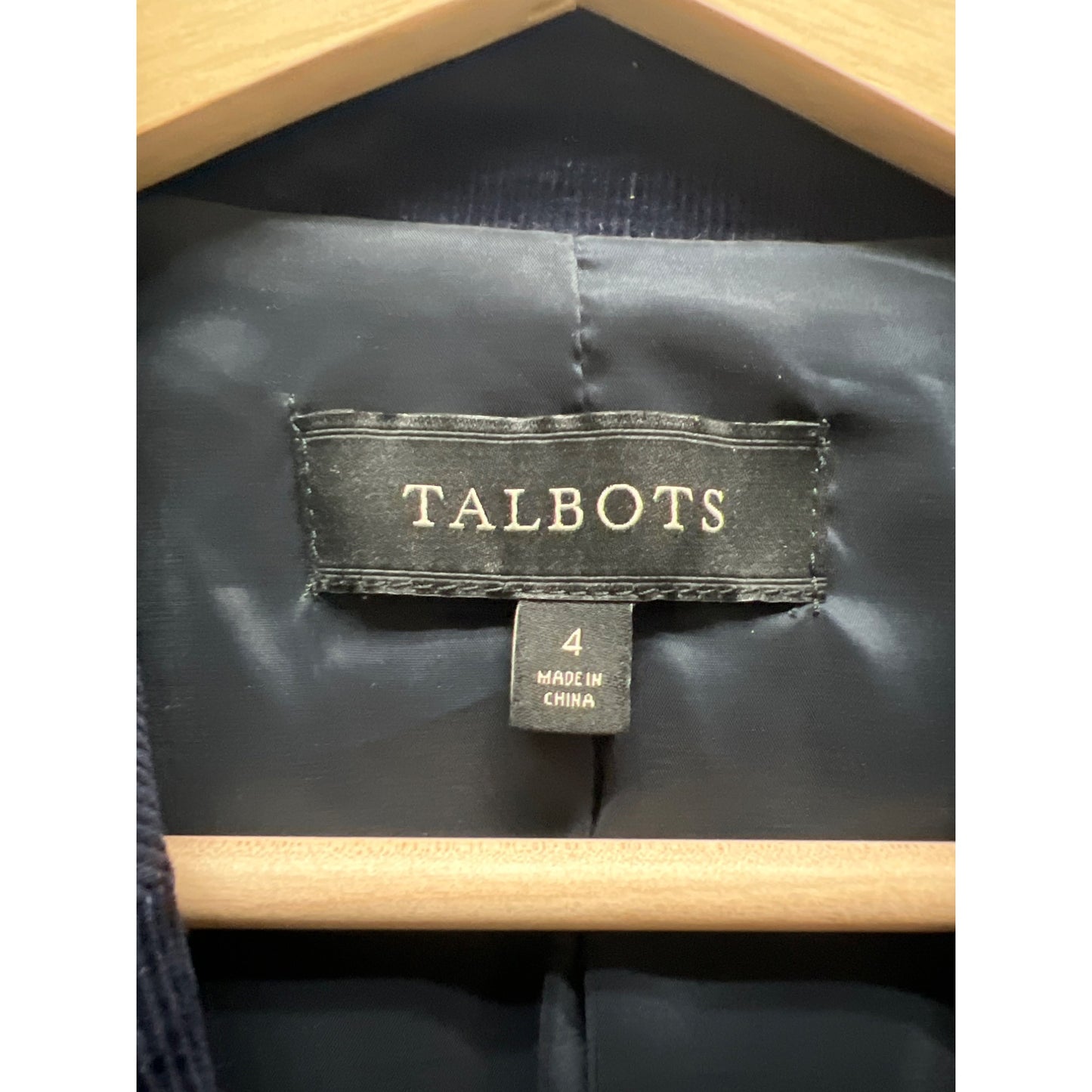 Talbots Navy Blue Corduroy Blazer with Gold Accents