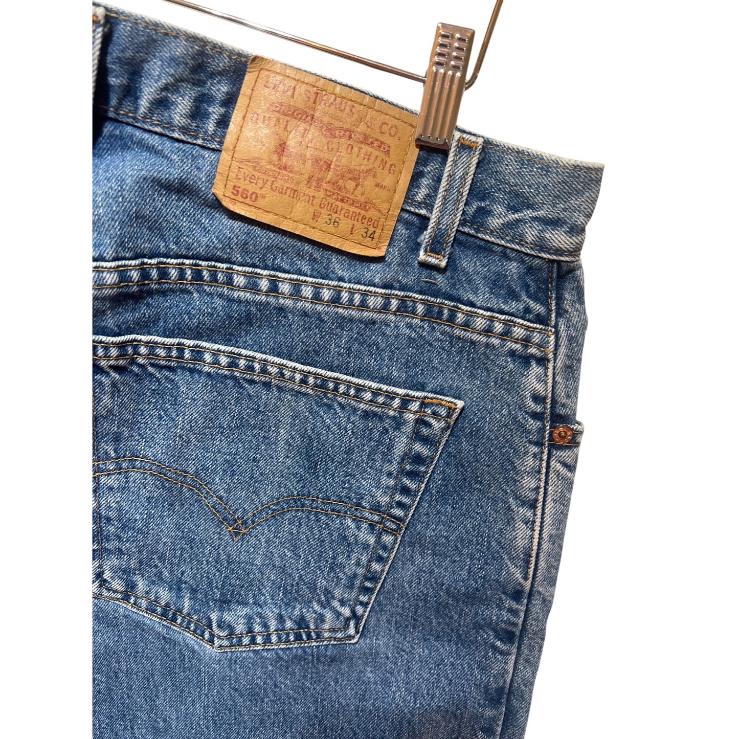 Levis 560 Blue Relaxed Fit Tapered Leg Jeans Vintage Y2K 2002 Mens 36x30