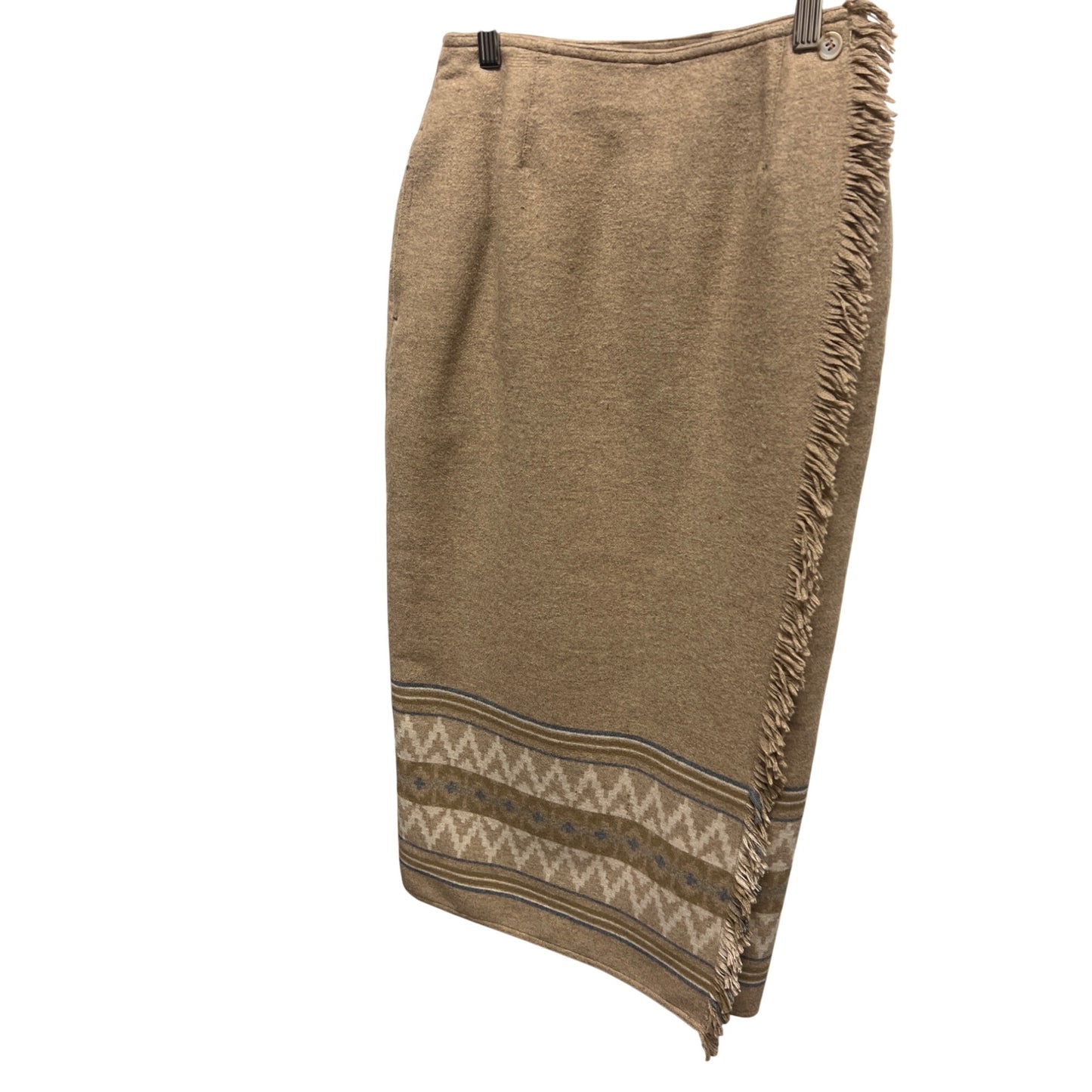 LizSport Vintage 90's Tan Wool Pencil Wrap Winter Skirt