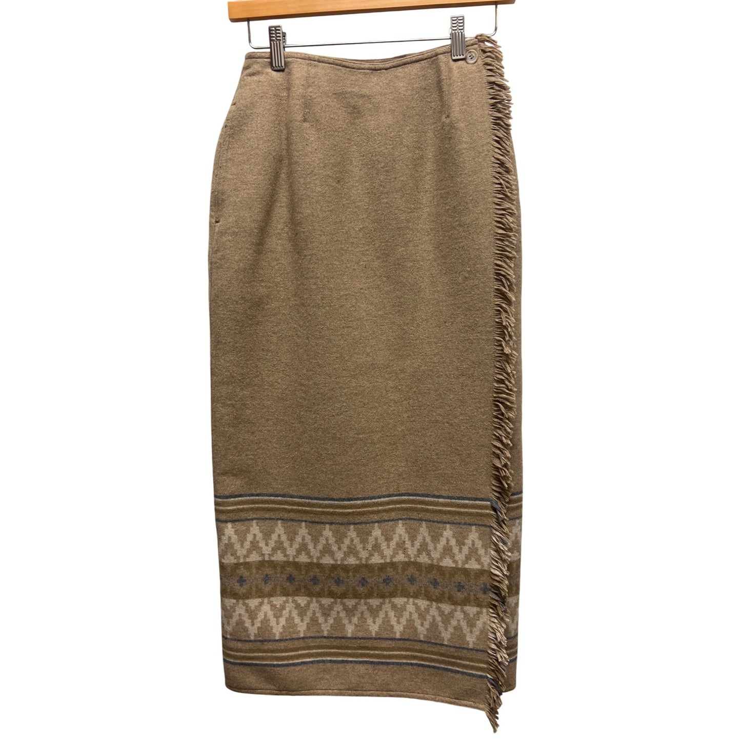 LizSport Vintage 90's Tan Wool Pencil Wrap Winter Skirt