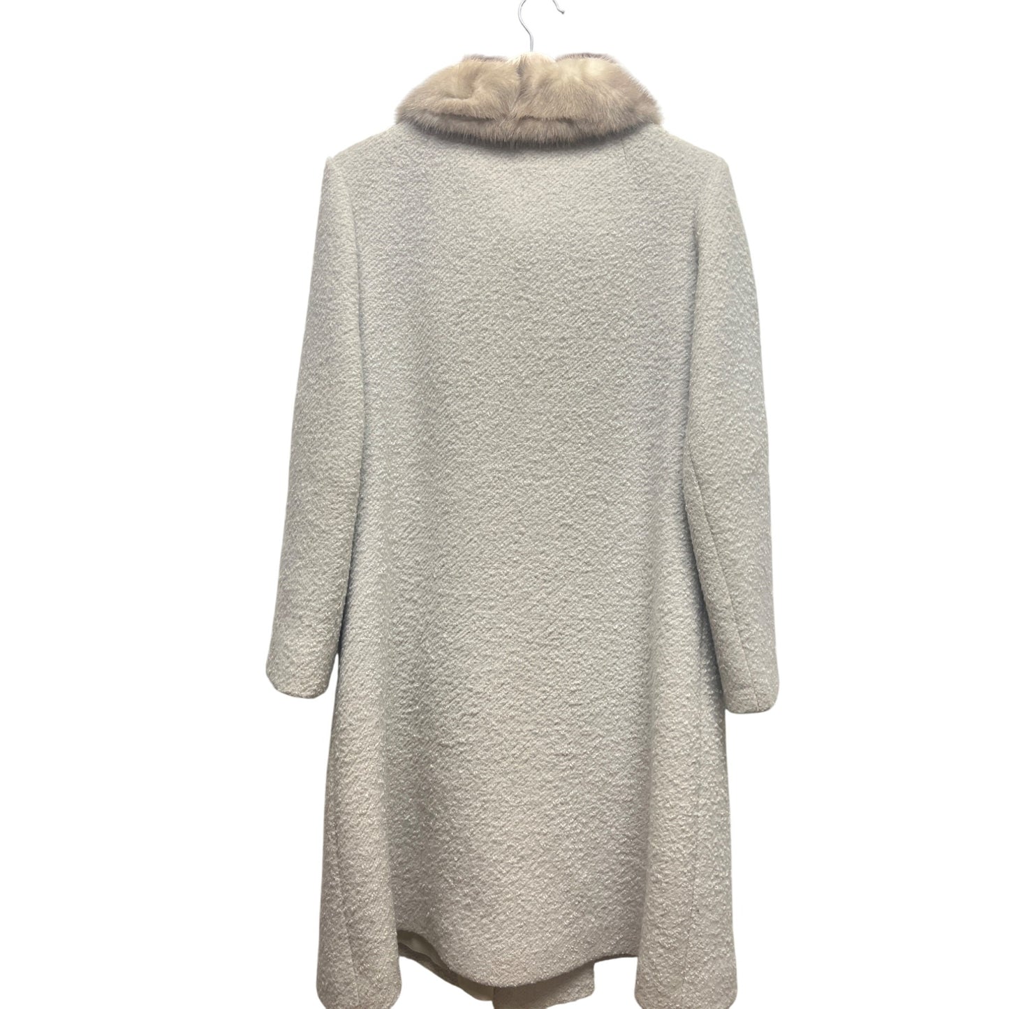 Winkleman's Vintage 50's Ivory White Wool Coat with Fur Collar