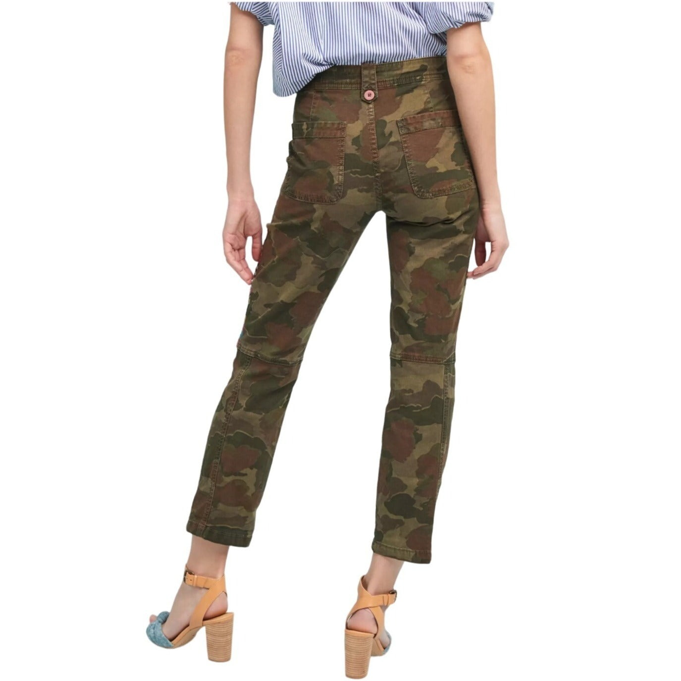 Anthropologie NWT Camo with Multicolor Striped Wanderer Utility Pants