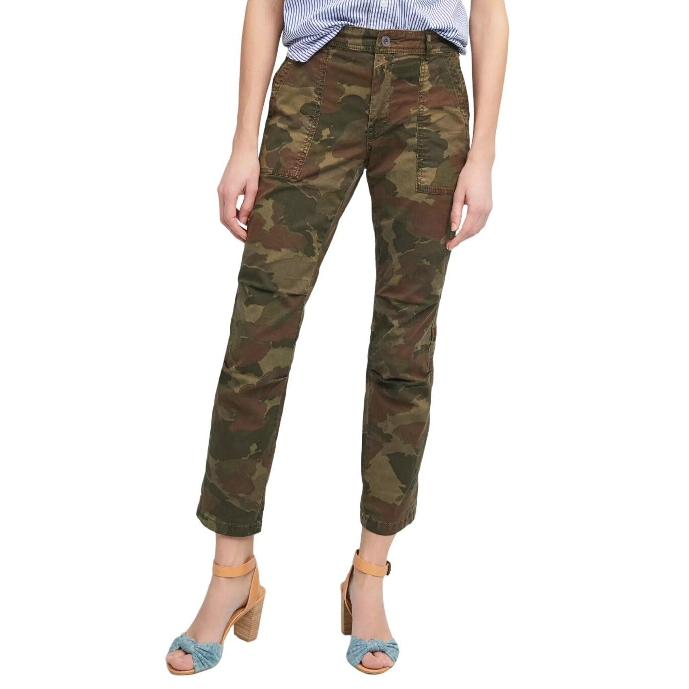 Anthropologie NWT Camo with Multicolor Striped Wanderer Utility Pants