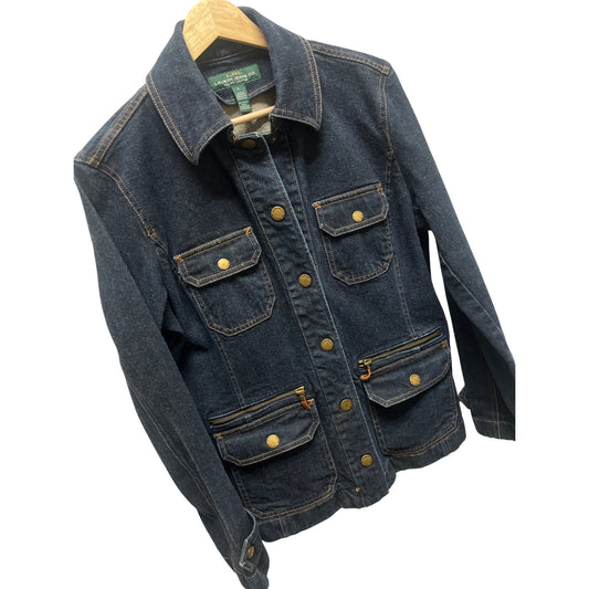 Lauren Ralph Lauren Jeans Co Blue Denim Blazer Jacket