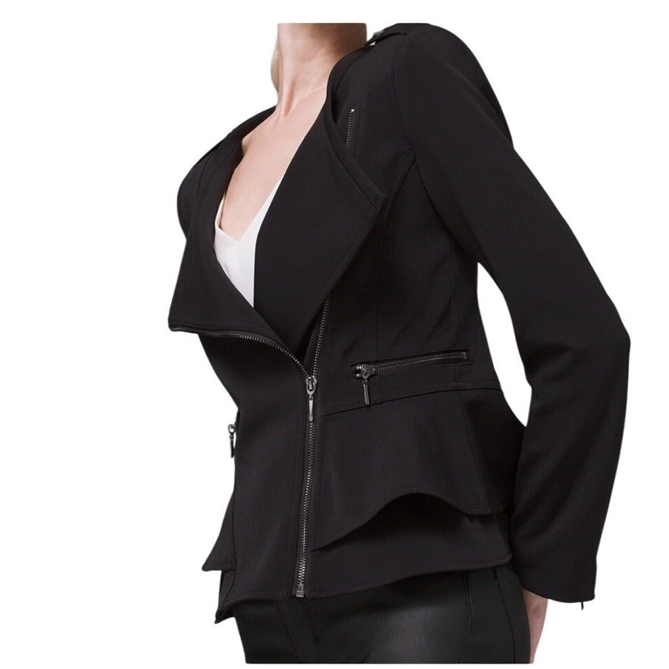 White House Black Market Essential Black Full Zip Moto Jacket