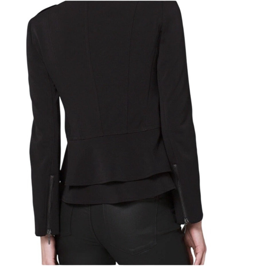 White House Black Market Essential Black Full Zip Moto Jacket