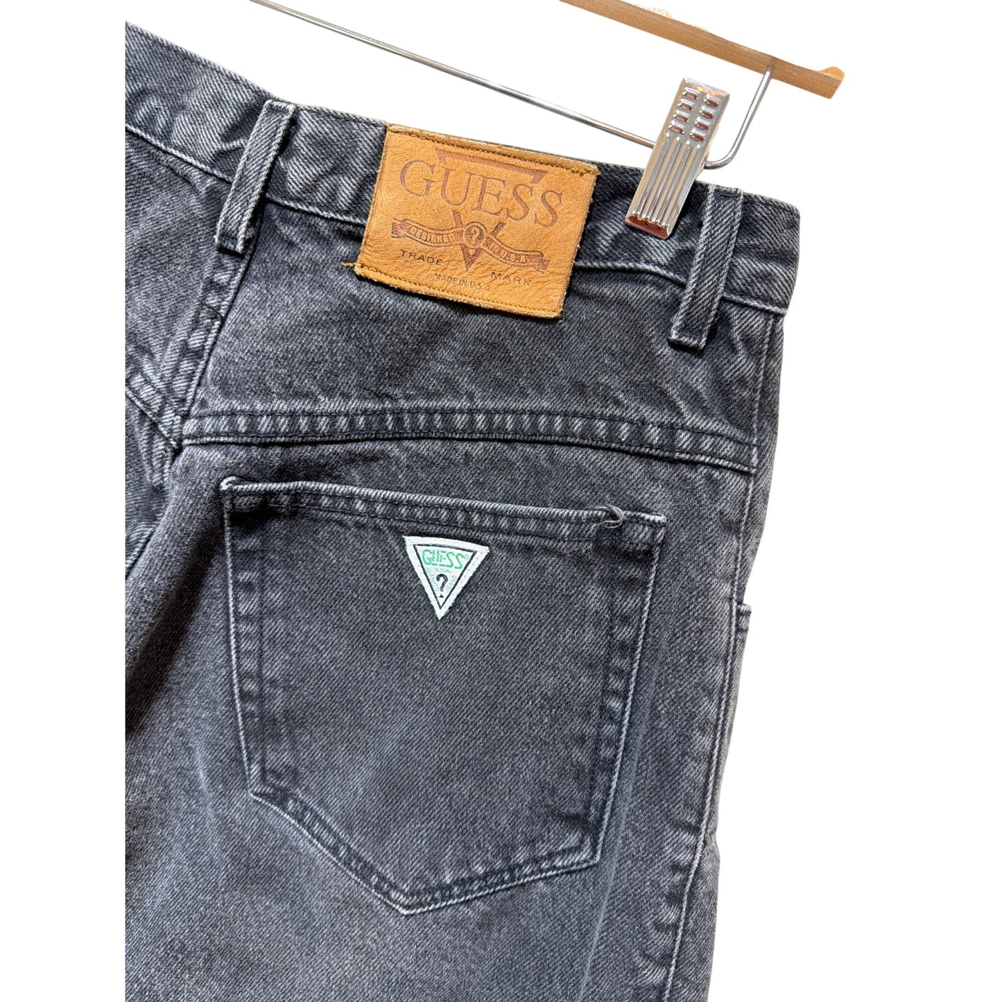 Guess By Georges Marciano Vintage 80s Black High-Waisted Pascal Fit Denim Jeans W30 L32 USA Made