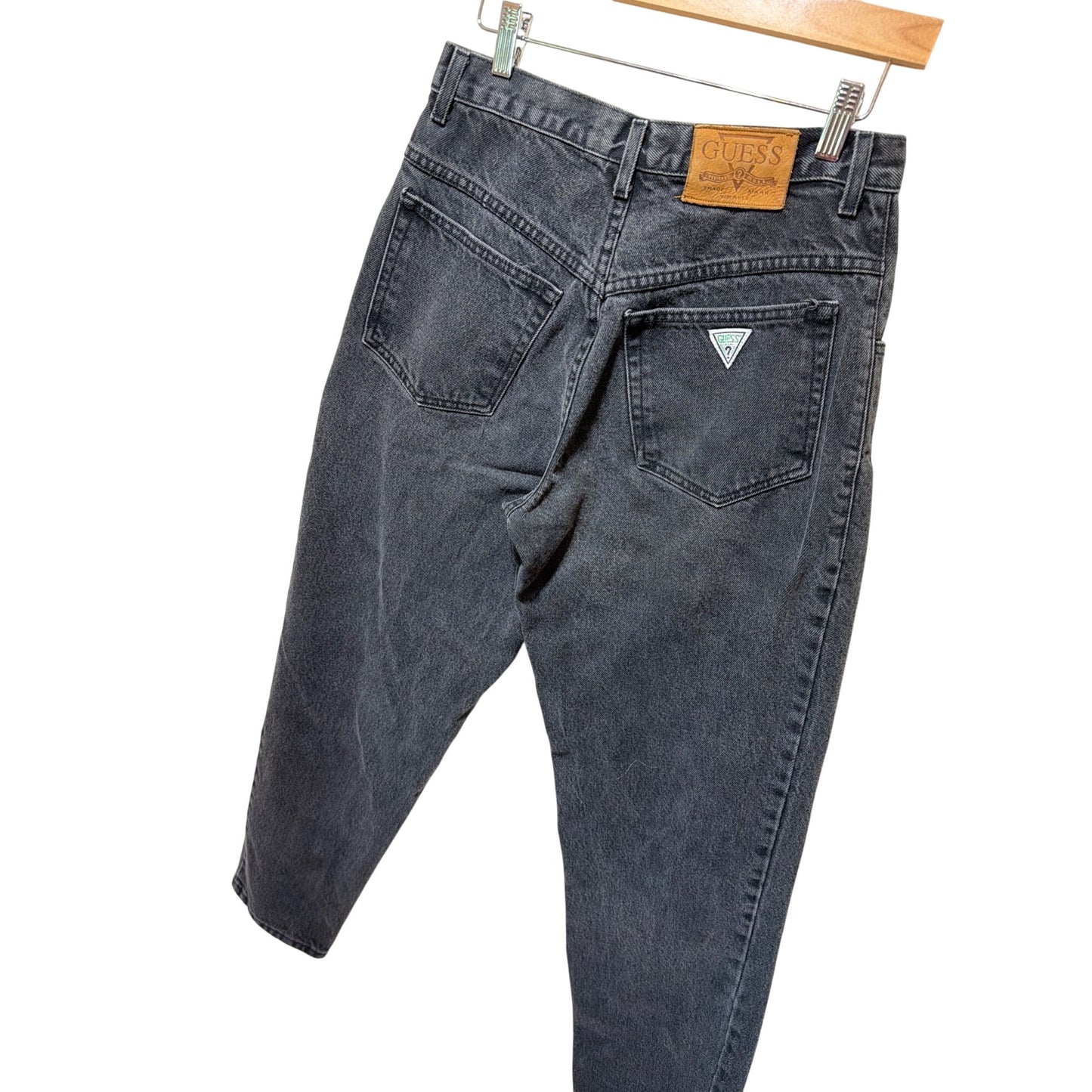 Guess By Georges Marciano Vintage 80s Black High-Waisted Pascal Fit Denim Jeans W30 L32 USA Made