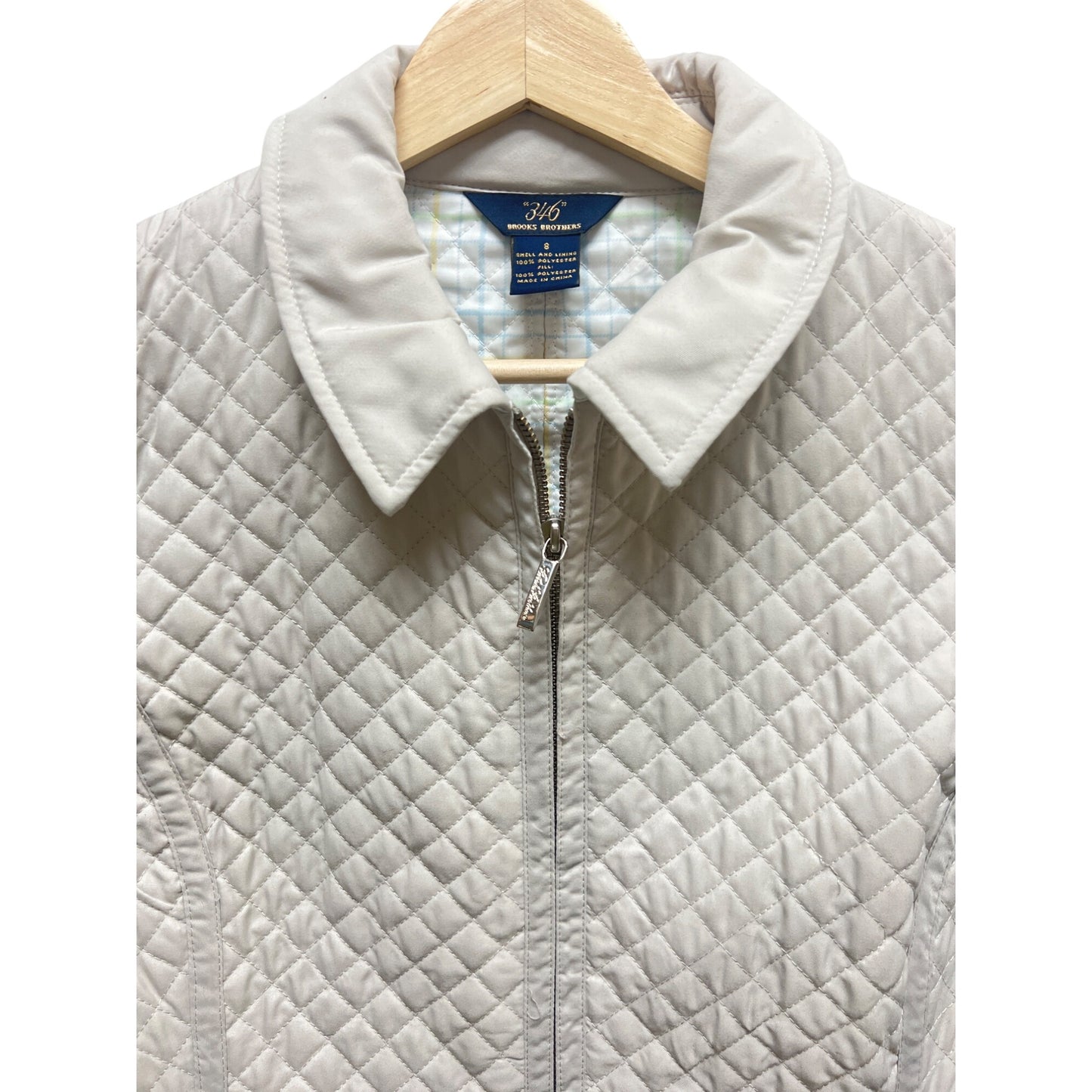 Brooks Brothers 346 Off White Quilted Chore Coat