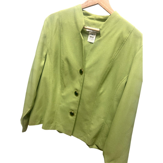 Miss Dorby Vintage 90's Charteuse Polyester Cropped Blazer
