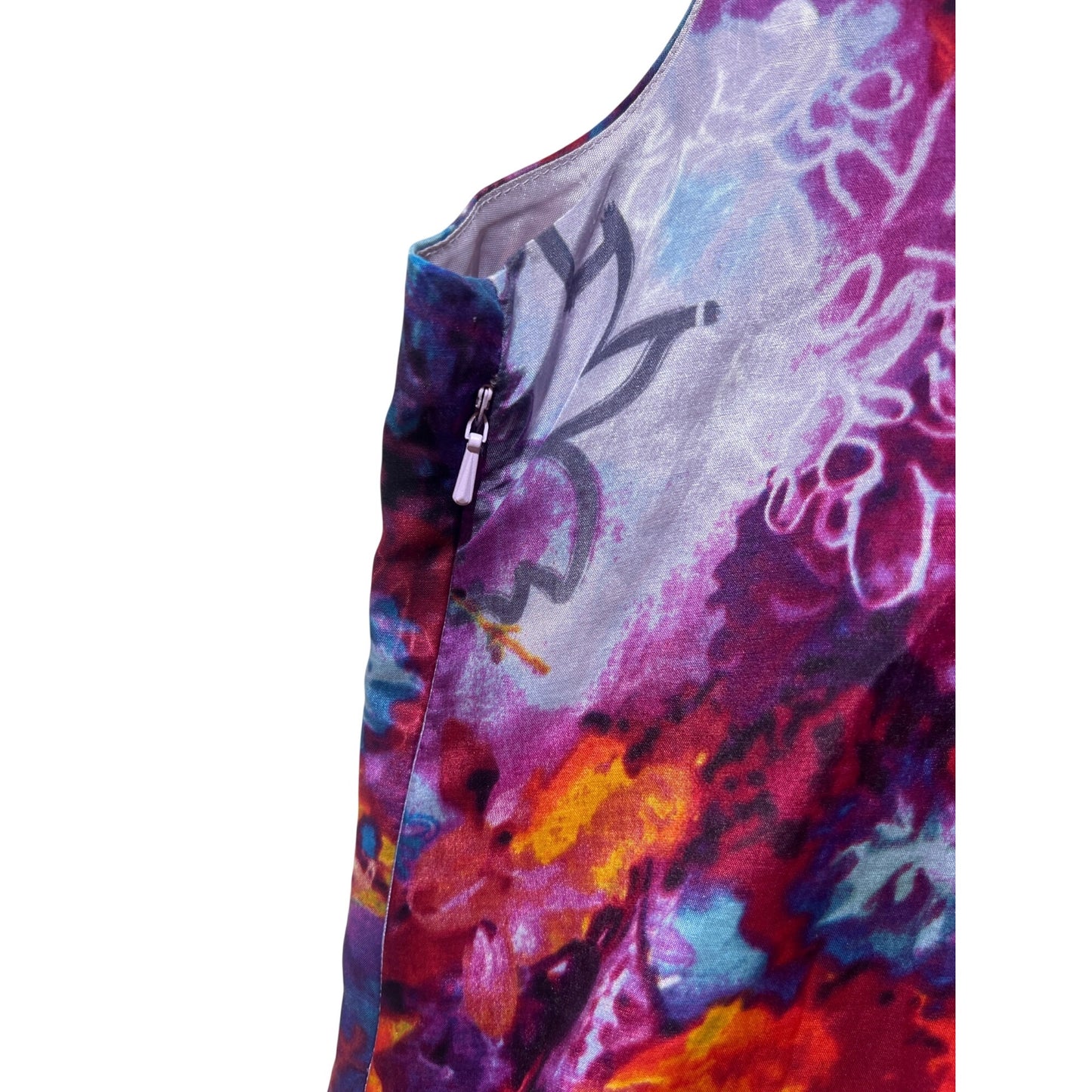 Vivienne Tam Y2K Silk Blend Pleated Watercolor Floral Sleeveless Dress Size 10