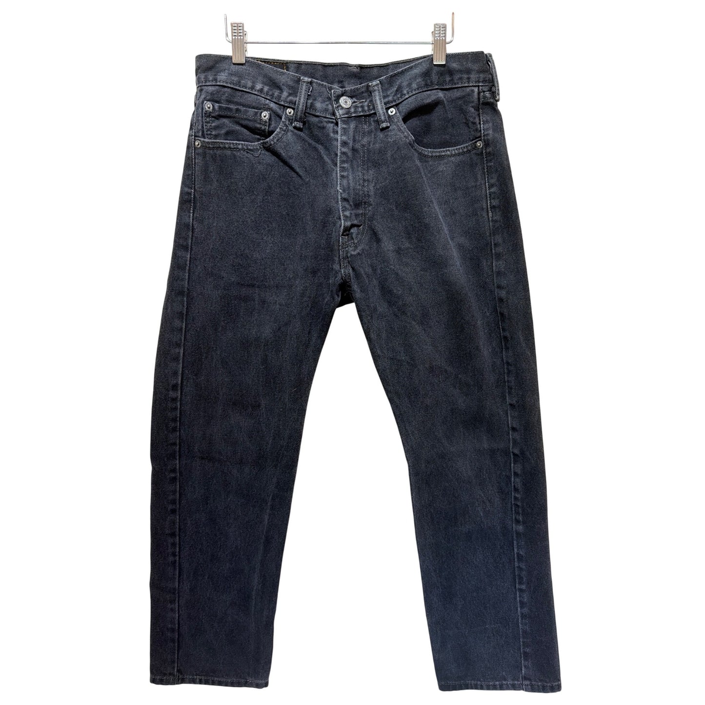 Levis 505 Regular Fit Mens Black Denim Jeans W33 L30