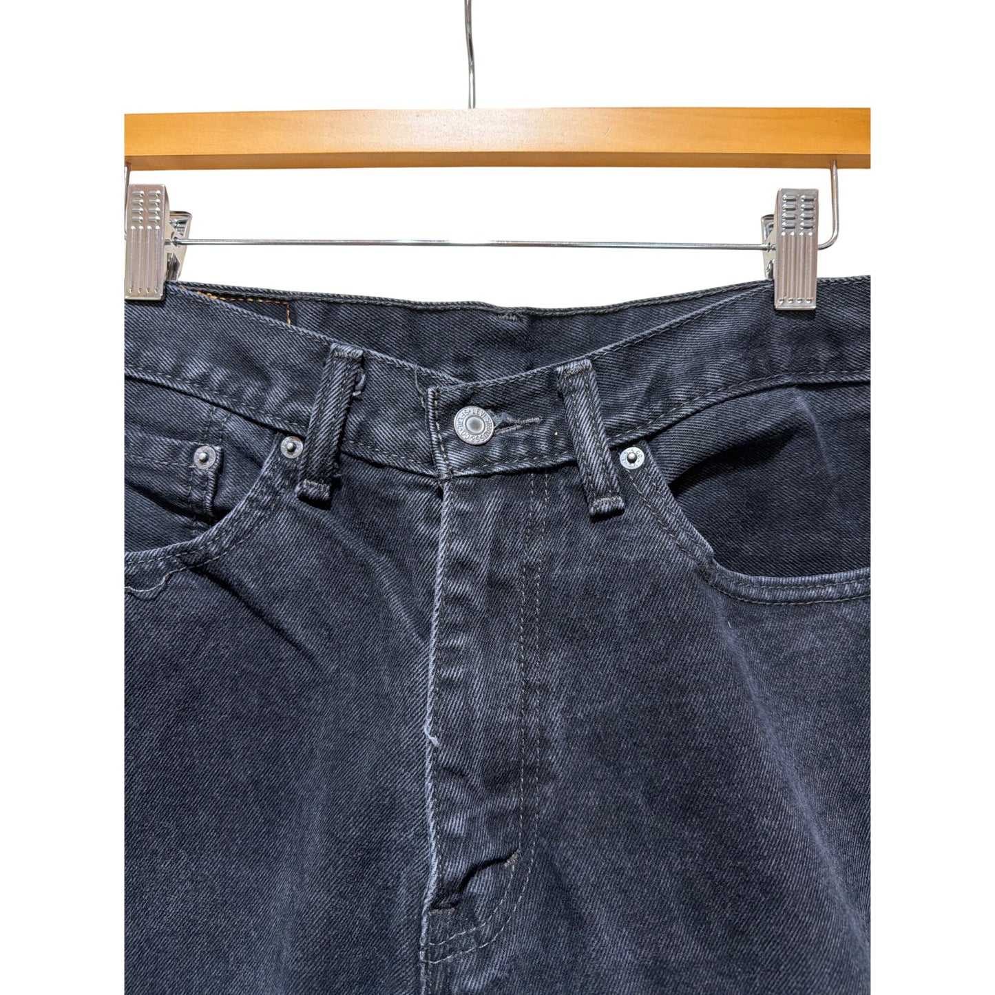 Levis 505 Regular Fit Mens Black Denim Jeans W33 L30