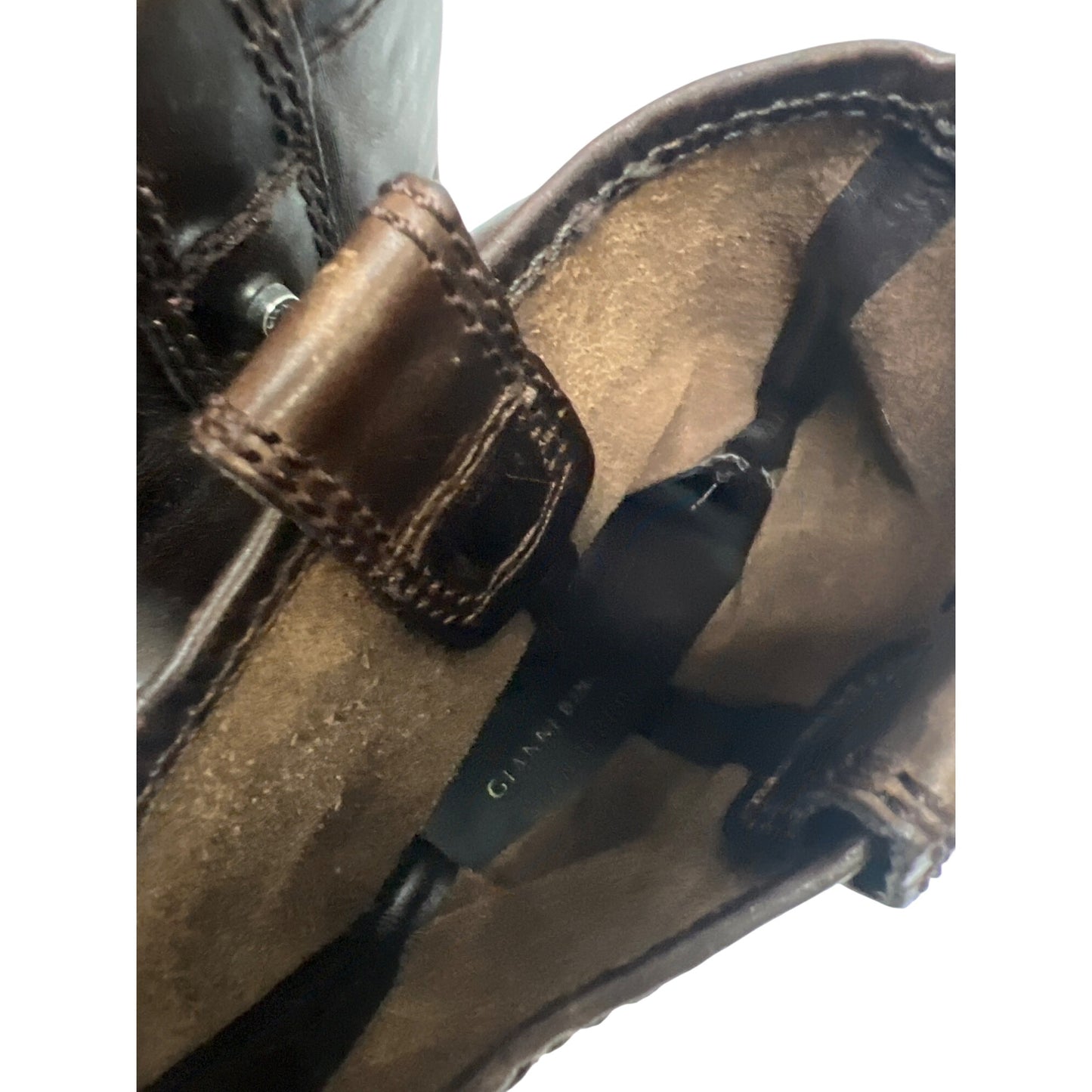 Giannie Bini Brown Genuine Leather & Buckle Moto Boots