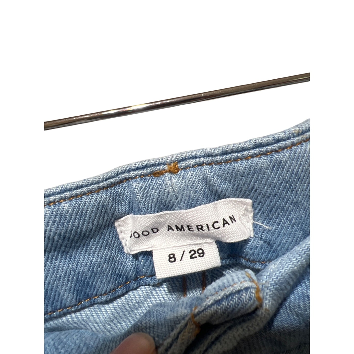 NWT Good American Good Boy Jeans Colorblock High Waist Tapered Leg Size 8