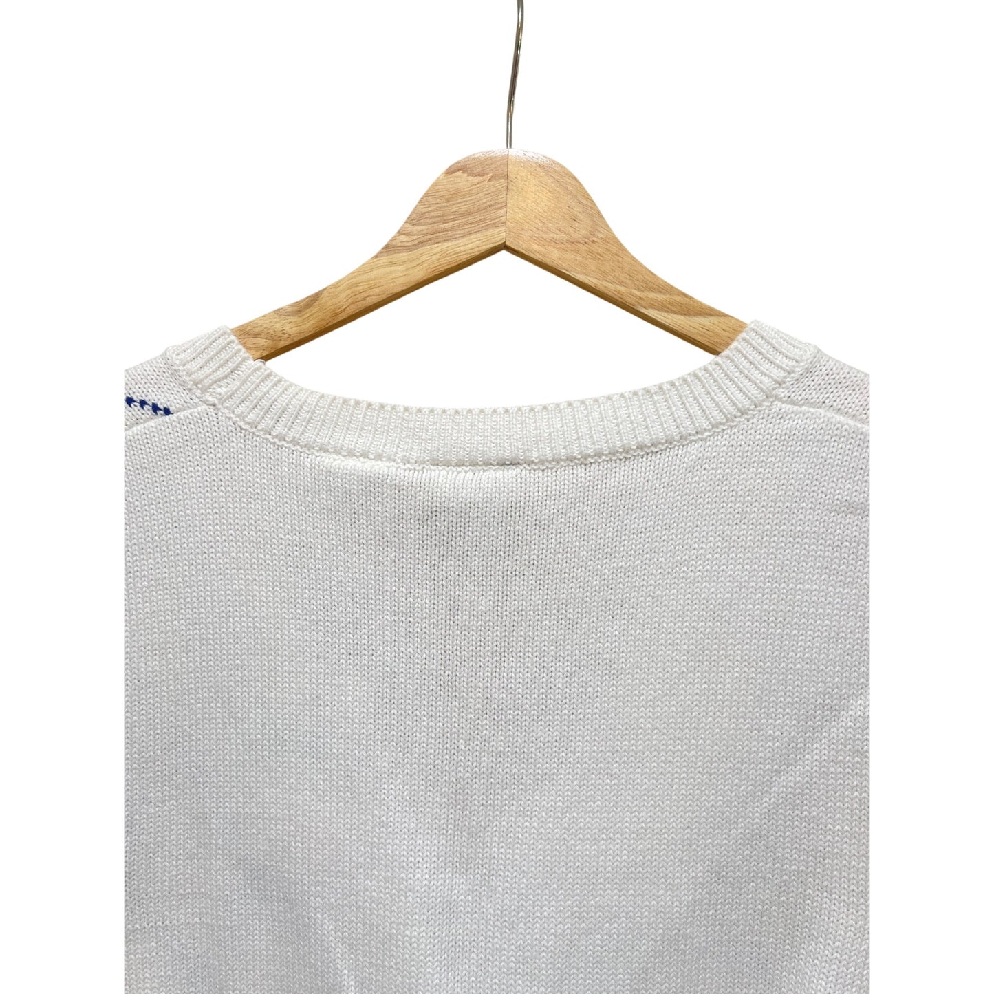 Reset Sport NWT Vintage 90's Dead Stock White Golf-Themed Knit Vest XL With Floral & Clubs Embroidery Sweater Vest