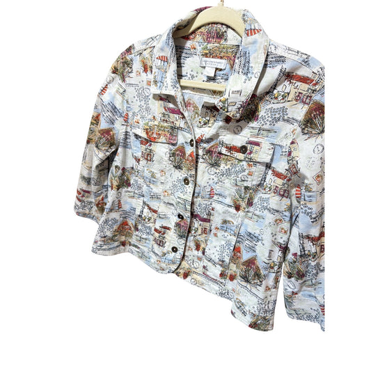 Christopher & Banks Petite Coastal-Themed Linen Cotton Jacket P/L