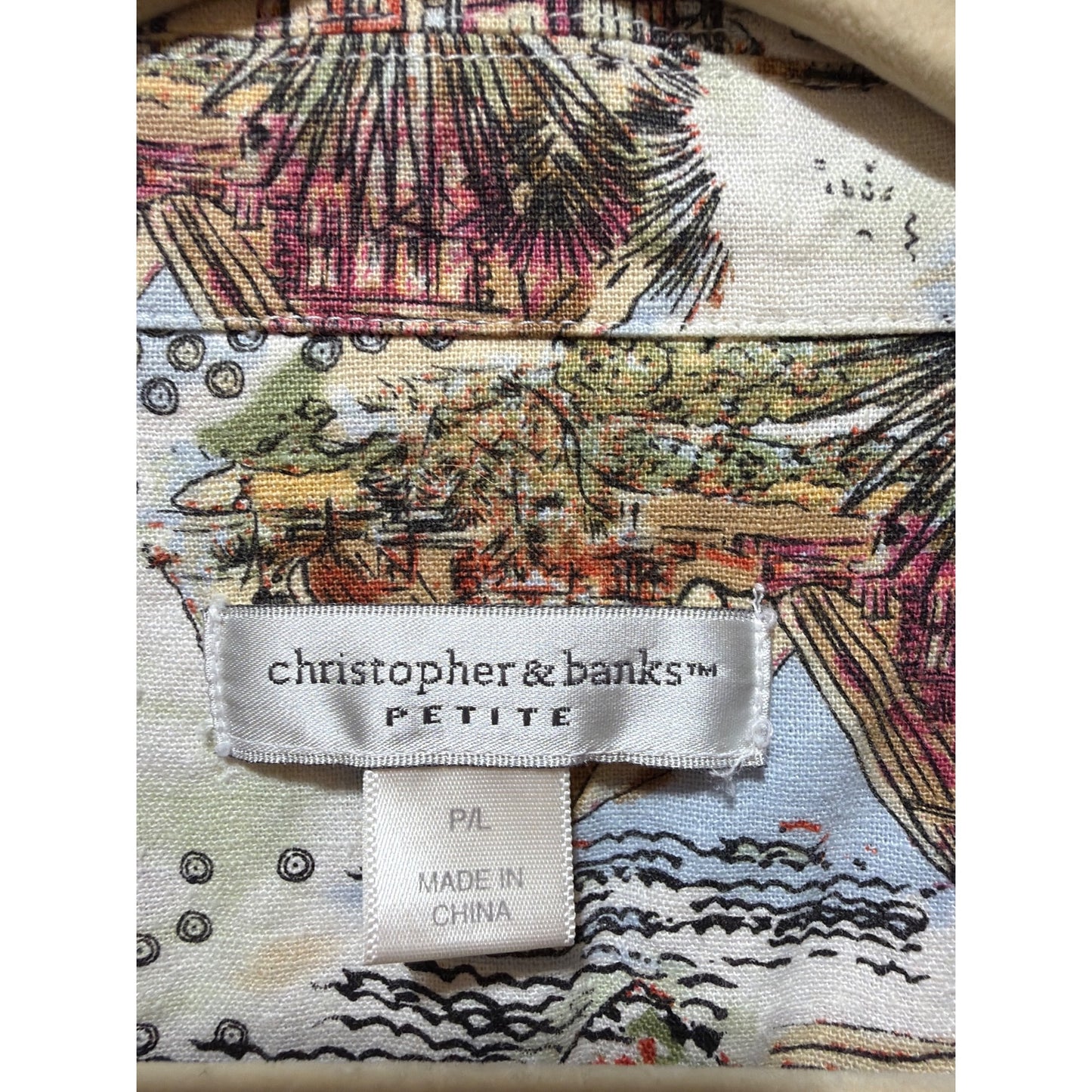 Christopher & Banks Petite Coastal-Themed Linen Cotton Jacket P/L