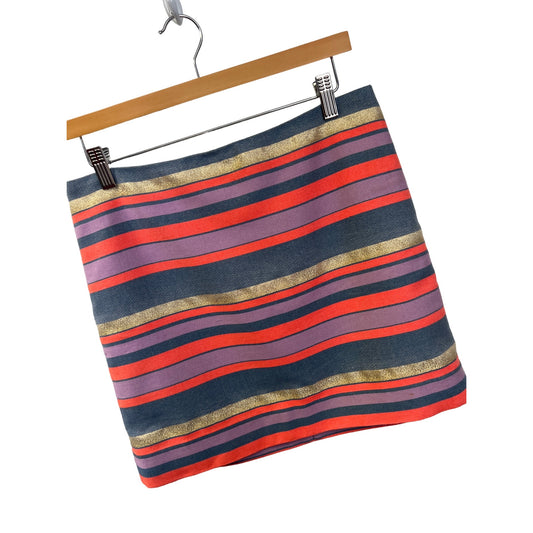 J. Crew Multicolor Horizontal Striped Mini Pencil Skirt